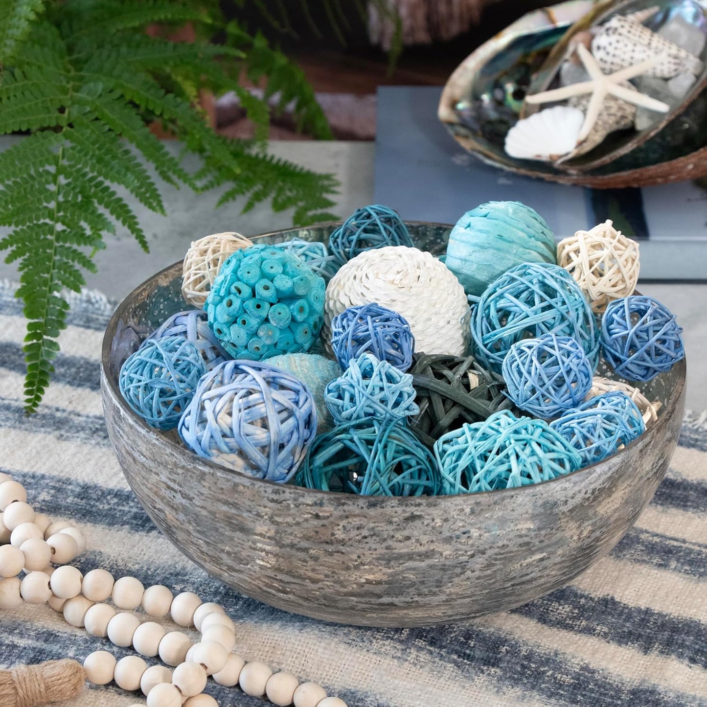 ANDALUCA Decorative Balls Bag Bowl Filler Home Decor (Turqouise Blue)