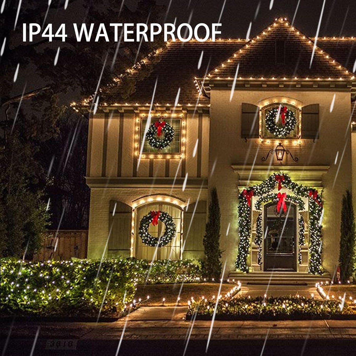 Dazzle Bright Warm White Christmas String Lights, 164ft 2000 LED Waterproof Green Wire Fairy Lights with 8 Modes, Outdoor Lights for Xmas Tree Holiday Wedding Party Christmas Decorations