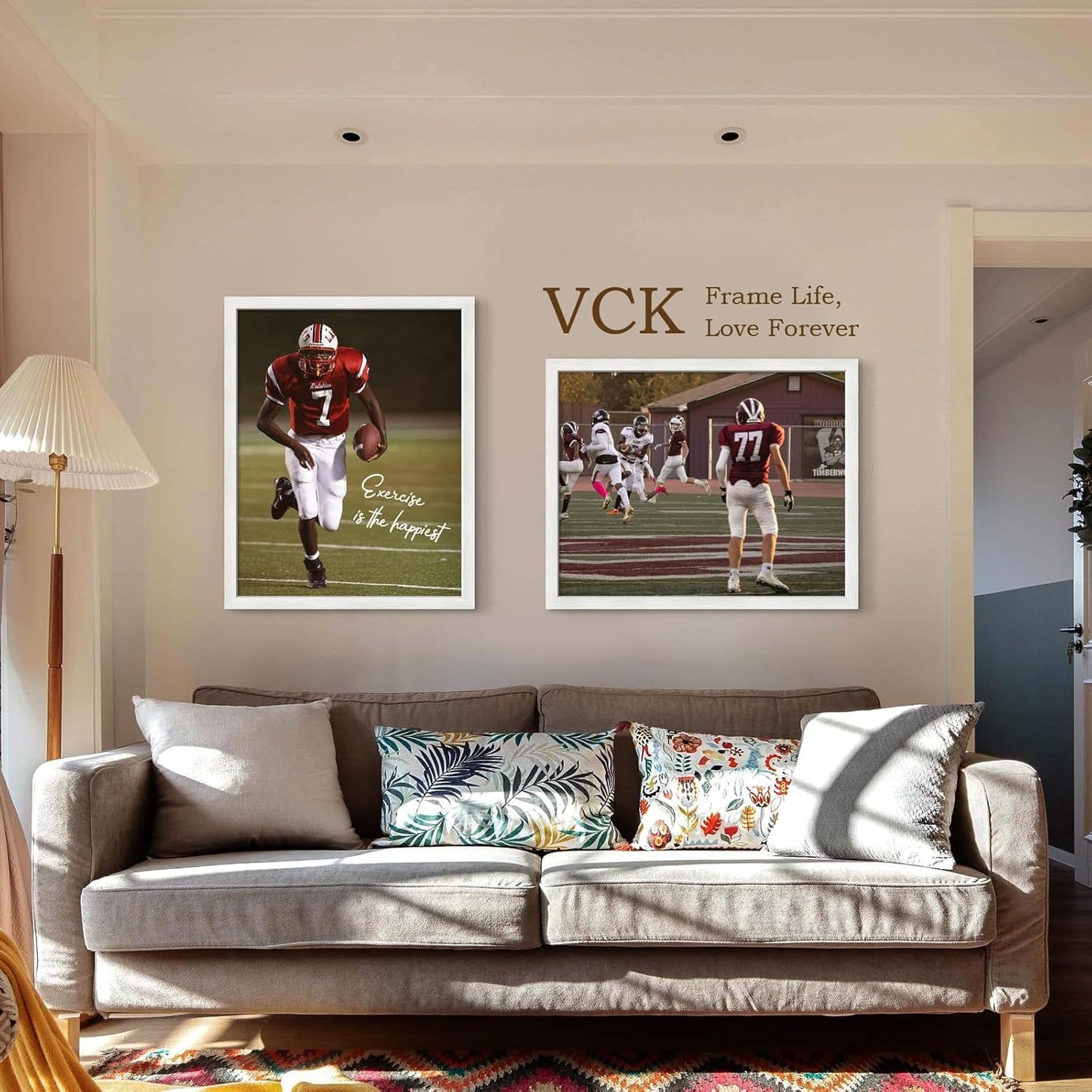 VCK 22x28 Poster Frame Set of 3 - White,Solid Wood Picture Frames, Textured Exclusive Wall Gallery Frame