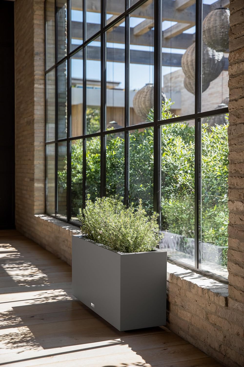 Veradek Block Series Long Box Planter - Large Rectangular Planter for Indoor or Outdoor Patio/Porch | Durable All-Weather Use with Drainage Holes | Modern Décor for Tall Plants, Flowers or Shrubs