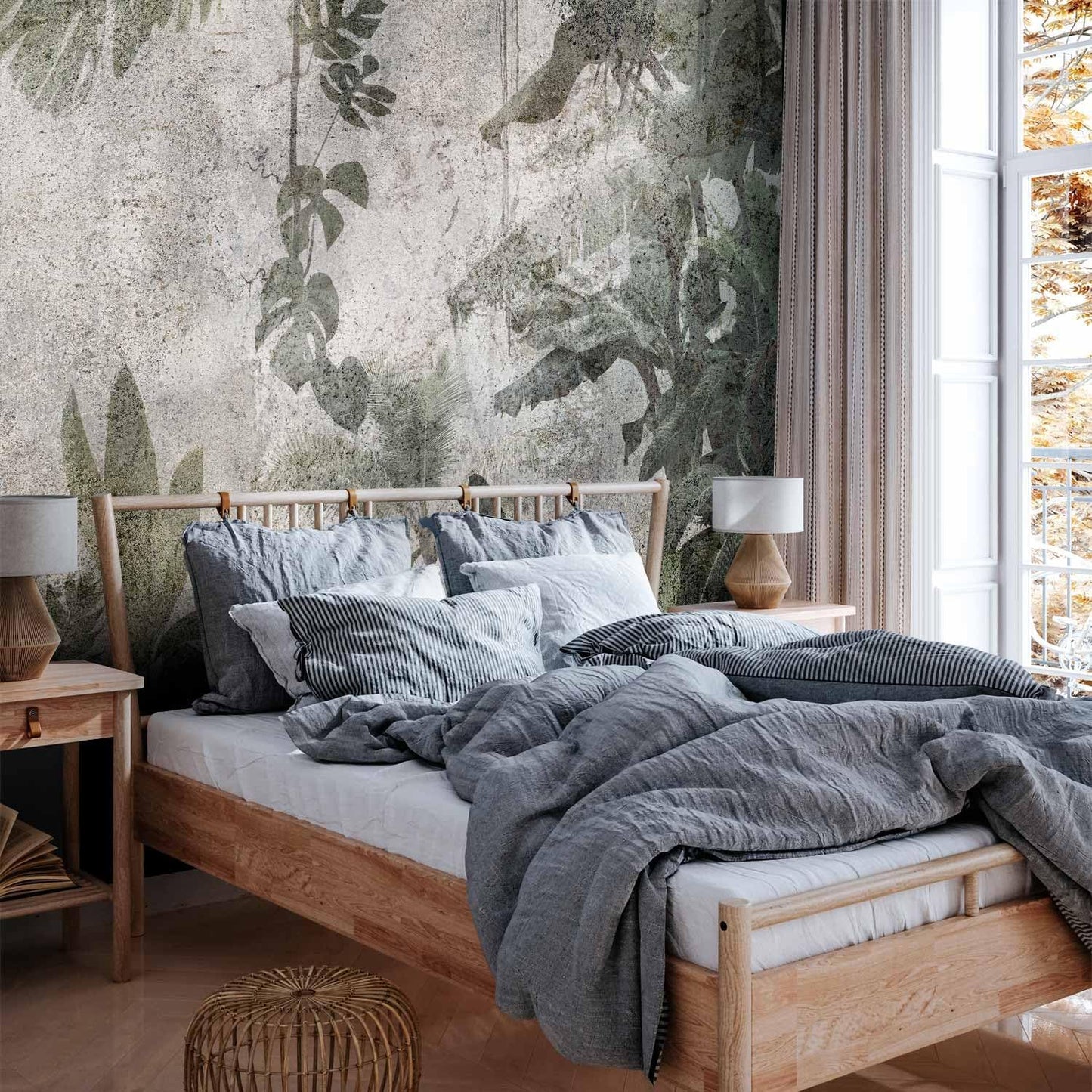 artgeist Wall Mural Tropical Leaves 138x101 in - XXL Non-Woven Wallpaper Fleece Wall Decor Photo Print Picture Image Design Landscape Jungle Nature Monstera Palm Leaves b-C-0821-a-a