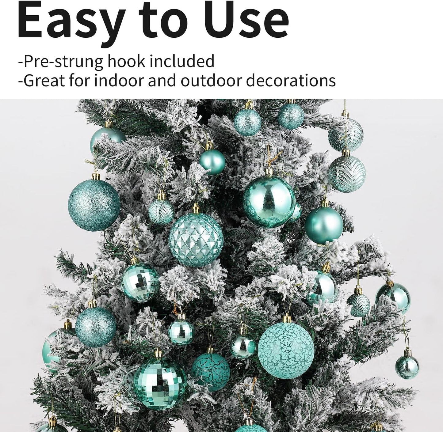 LANGXUN 36pcs Peacock Christmas Tree Decorations Balls, Bolas De Navidad, 2025 Christmas Decor, Indoor Outdoor Shatterproof Christmas Ornaments, Xmars Party Wedding Suppiles