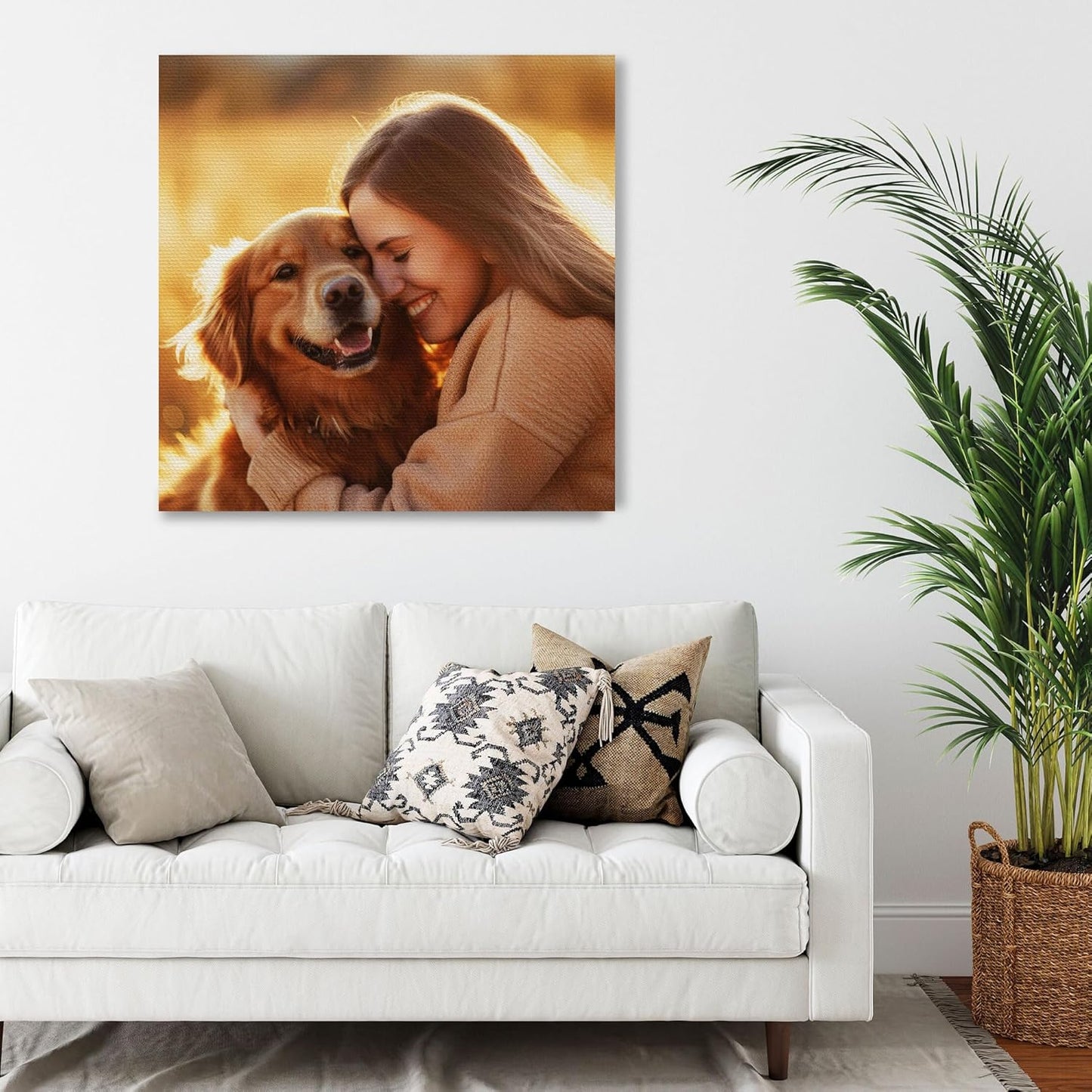 Custom Canvas Prints with Your Photos Framed Canvas Customized Wall Art Personalized Canvas Pictures Gifts for Pet Dog Baby Family Mom Dad Men Women Couple Boyfriend Girlfriend