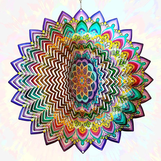 Wind Spinners Outdoor Mandala Lucky Clover,Wind Spinner Lucky Gifts for Women/Mother/Father/Men,Stainless Steel Kinetic 3D Wind Spinner Outdoor&Indoor Decoration Yard Art Garden Decor