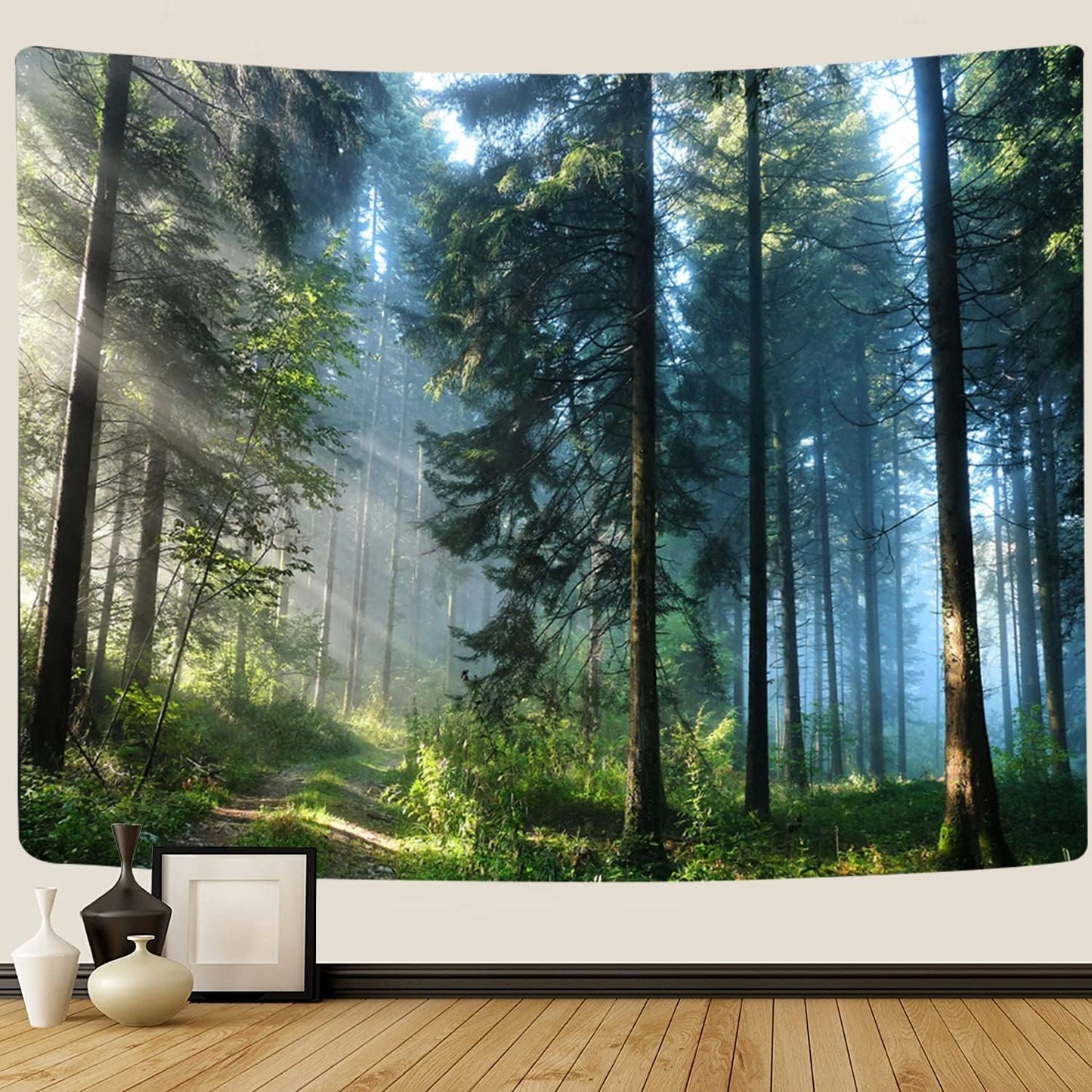 Llamazing Forest Tapestry - Magic Tapestry Curtain for Living Room & Bedroom (Morning Forest, 90.5''L70.8''W) XL