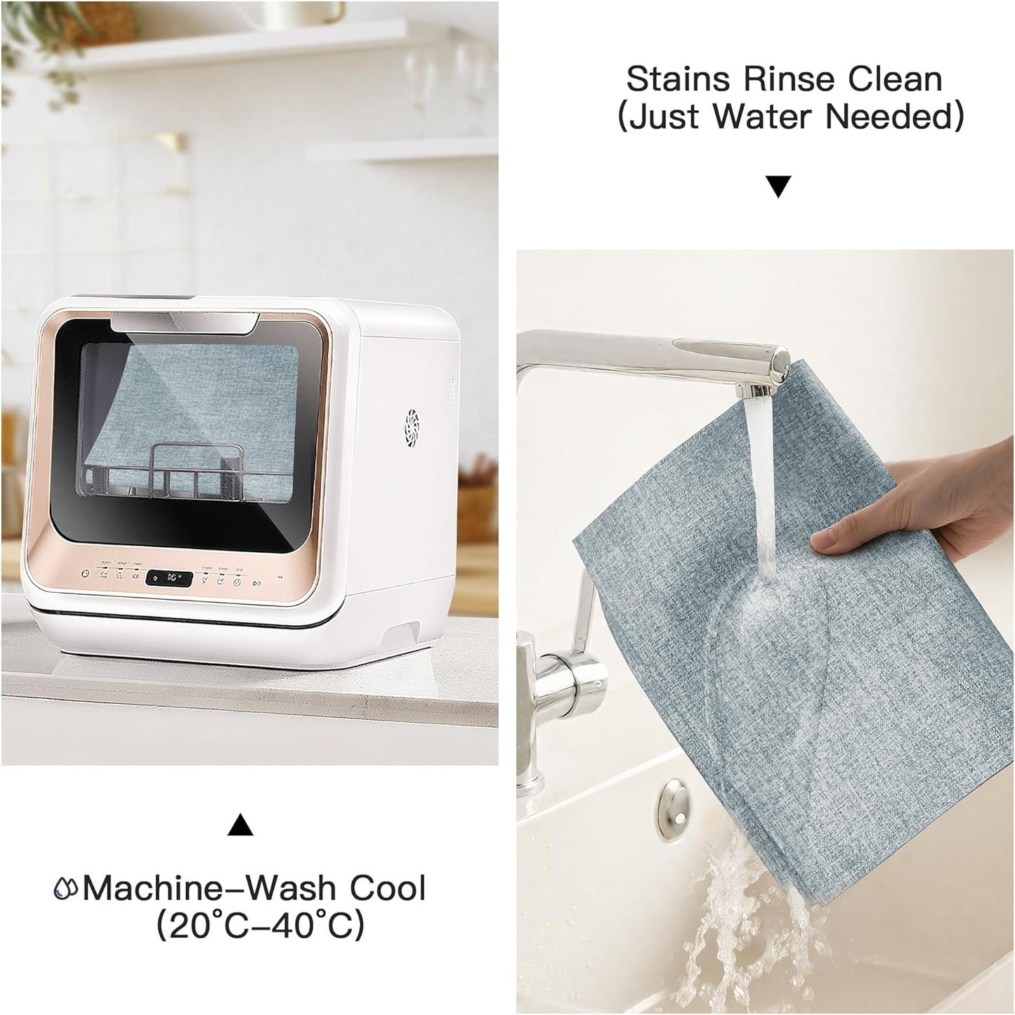 DOLOPL Placemats Set of 12, Reversible Wipeable & Heat Resistant Place Mats, Modern Faux Leather Table Mats for Kitchen, Neutral Waterproof Tablemats for Dining Table Decor, Wedding, Party(Dusty Blue)