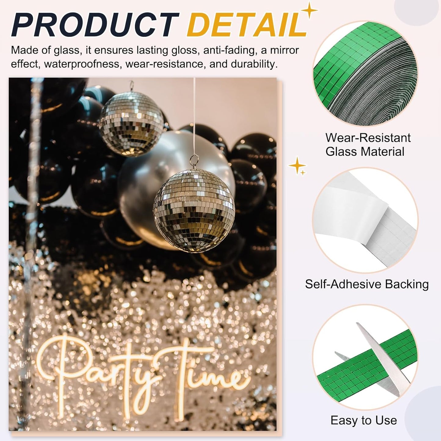 PATIKIL 5x5mm Self Adhesive Mirrors Mosaic Tiles, 10000 Pcs Square Mini Glass Mosaic Disco Tile Sticker for DIY Craft Disco Ball Party Decoration, Green