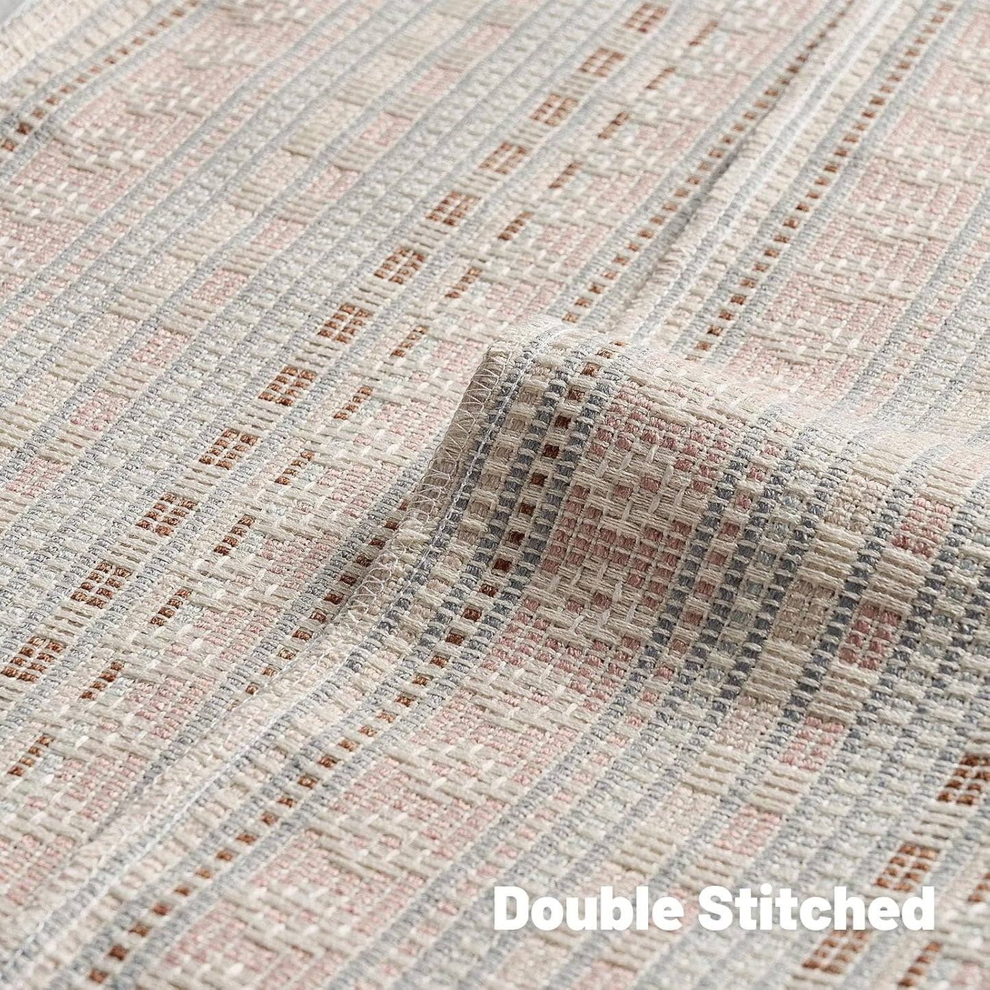 FUTEI Pink Blue Decorative Throw Pillow Covers 12x20 Inch Set of 2,Soft Cozy Chenille Jacquard Textured Pillow Case,Boho Home Decor for Couch Bed Living Room