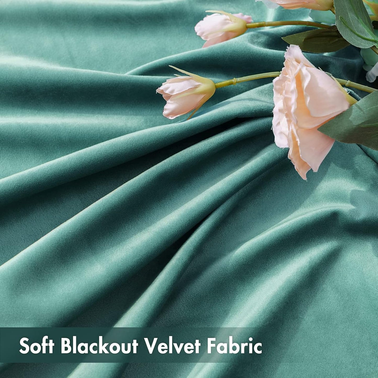 MIULEE Teal Velvet Curtains Thermal Insulated Blackout Curtain Drapes for Bedroom Living Room Darkening 84 Inches Long Curtains Panels Rod Pocket Set of 2