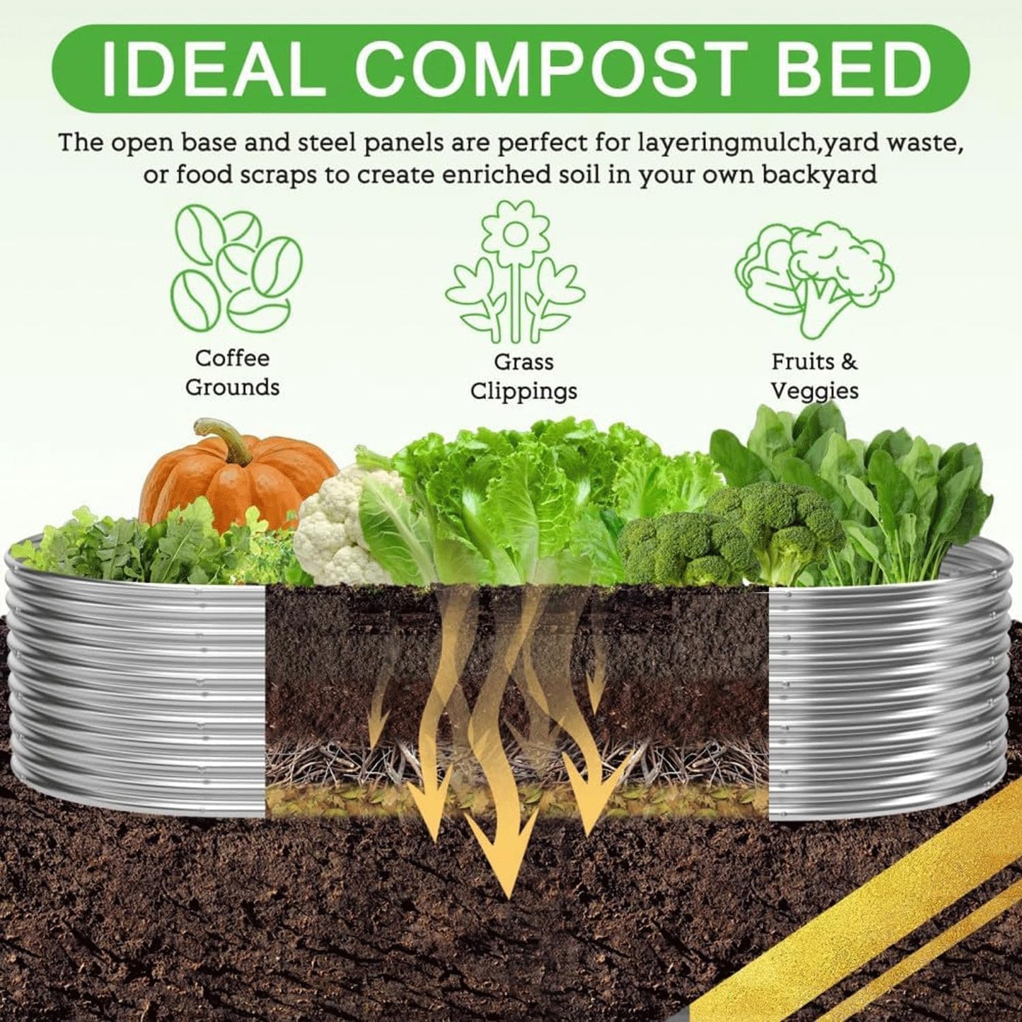 2 Pack 8x2FT Tall Galvanized Raised Garden Bed Outdoor,Metal Garden Bed for Vegetables,Steel Raised Beds for Gardening,Above Ground Garden Box for Flower-DW5