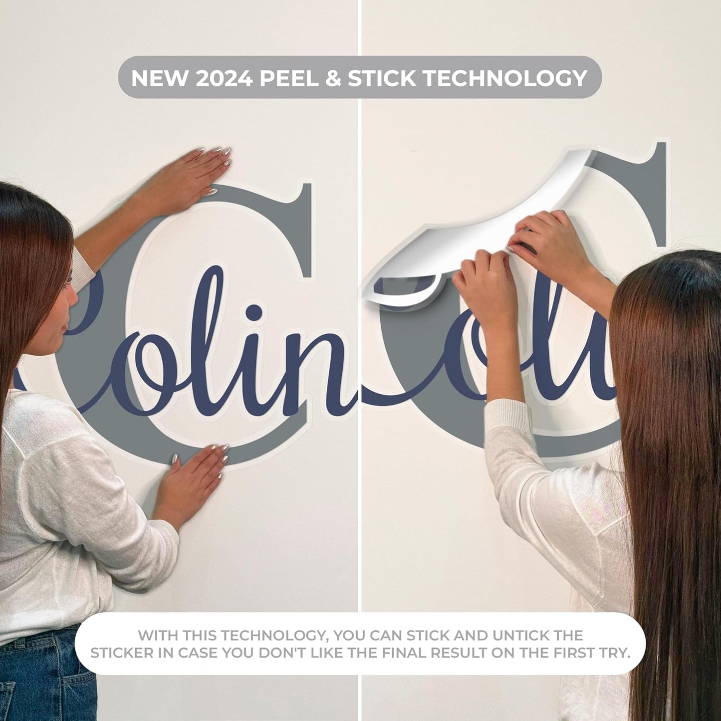 CRYPTONITE Custom Stickers Name Wall Decor with Purple Flower | Custom Name & Initial for Purple Wall Decor | Flower Wall Decals for Bedroom Decor I Custom Decal for Baby Girl Nursery Decor(E. Floral)