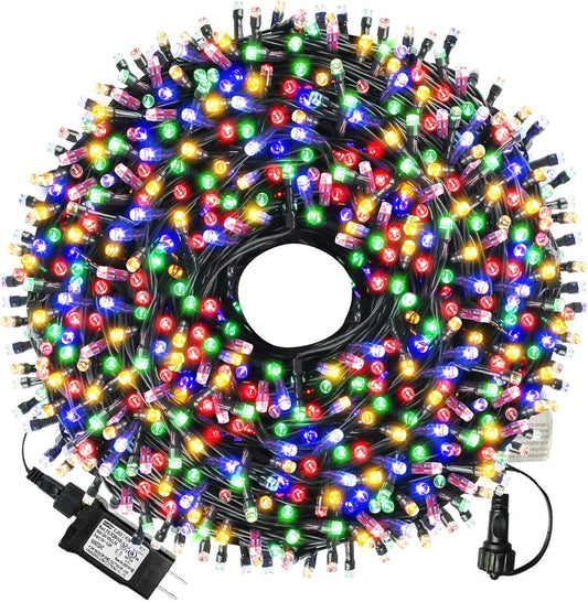 XTF2015 105ft 300 LED Christmas String Lights, End-to-End Plug 8 Modes - UL Certified - Outdoor Indoor Fairy Lights for Tree, Patio, Garden, Party, Wedding, Holiday (Multicolor)
