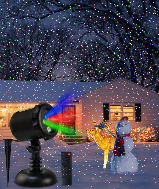 Christmas Projector Lights Outdoor, 3 Color Laser Light Projector,Waterproof Firefly Lights Show with Remote Control for Christmas, Home Decor,Christmas Gift, Wedding, Party, Garden