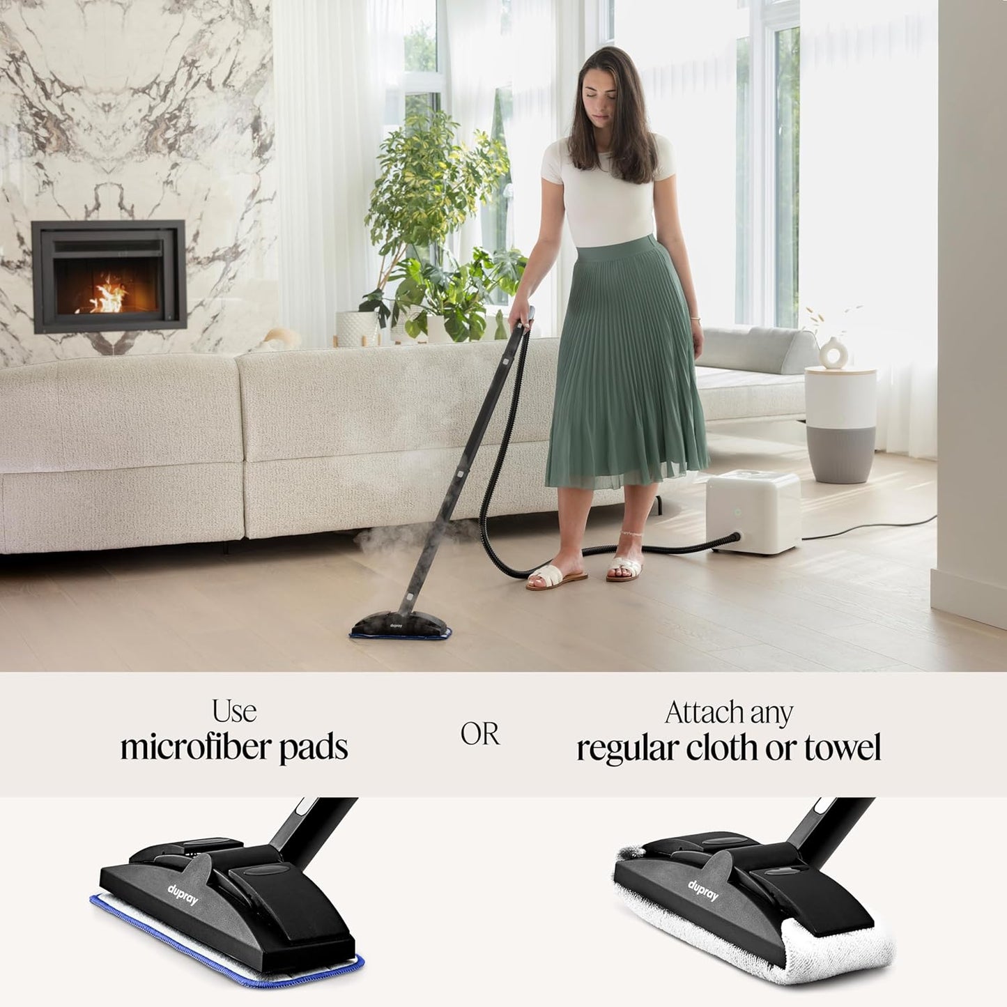 Dupray Neat Steam Cleaner with 20-piece Accesory Kit. For Multipurpose steam Cleaning Hardwood, Tile, Laminate and Sealed Floors, Couch, Furniture and more. *Kills 99.9% of Bacteria and Viruses