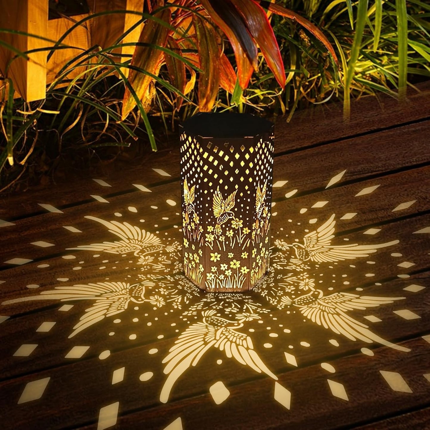 4 Pack Hummingbird Solar Lanterns Outdoor Waterproof - Birthday Gifts for Women, Men, Mom, Solar Lights Outdoor Hanging Garden Decor for Outside, Patio, Outdoor, Yard, Lawn, Balcony