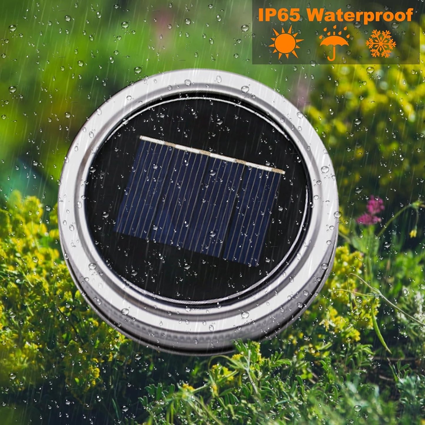 Solar Mason Jar Lights [Upgraded], 12 Pack 30 LED Firefly Fairy String Lights, Waterproof Outdoor Solar Mason Jar Lid Lights with Hangers(NO JARS) for Patio Garden Yard Wedding Decoration - Multicolor