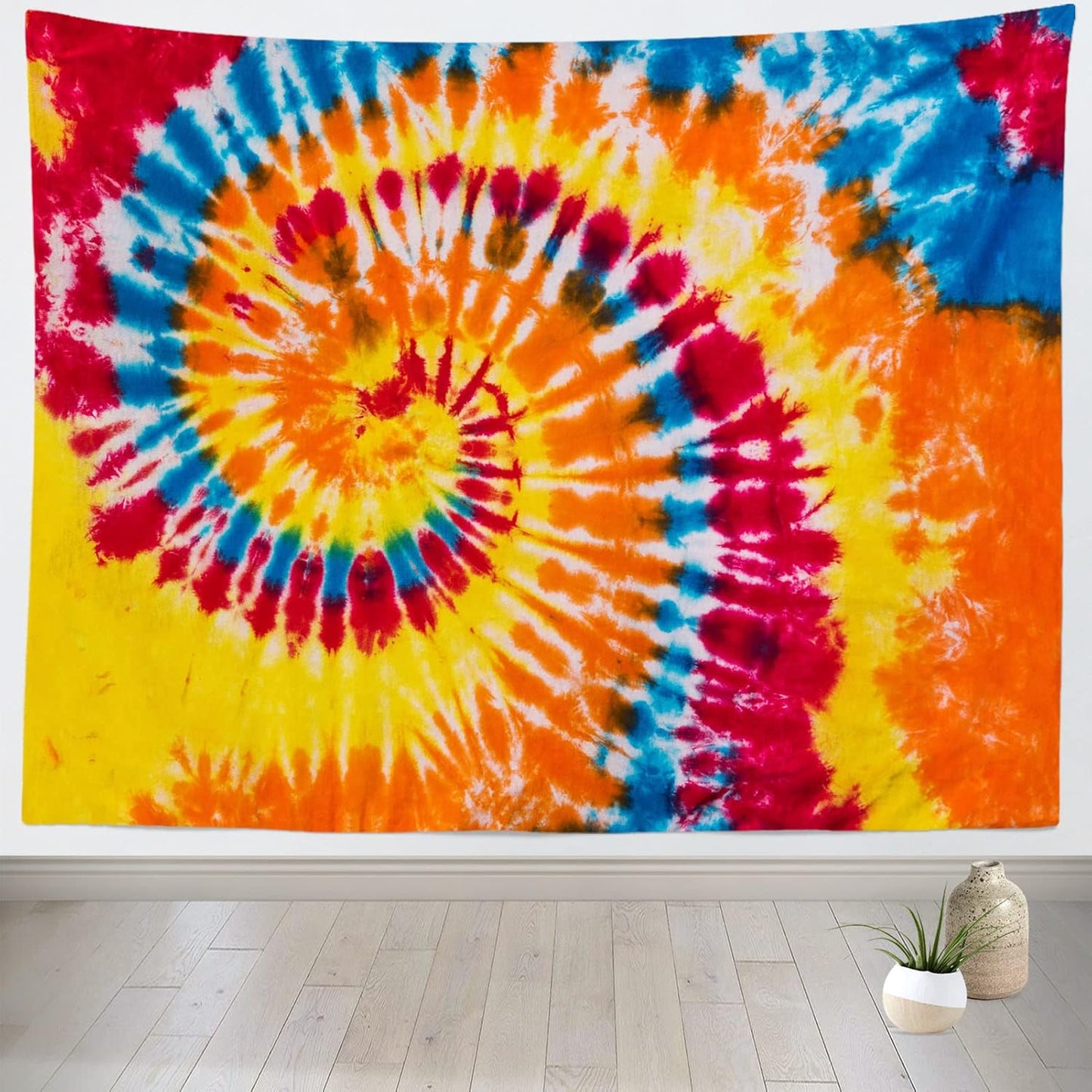 BELECO Tie Dye Tapestry Wall Hanging 106x70 Inch Colorful Spiral Tie Dye Party Decorations Watercolor Rainbow Tapestry 60s 70s Hippie Supplies Tie Dye Tapestries for Bedroom Living Room Dorm Decor