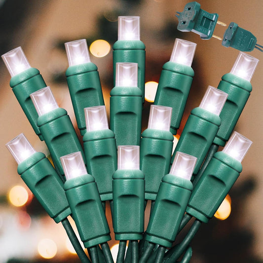 600LED (12pk of 50L) String Lights, LED Christmas Lights, 6" SPACING,Green Wire, White