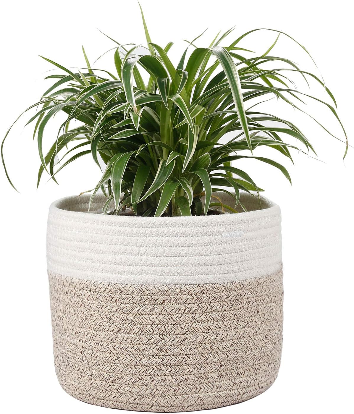 Woven Cotton Rope Plant Basket for 8" Flower Pot Small Basket for Plants Storage Organizer H7.5 x W8.5