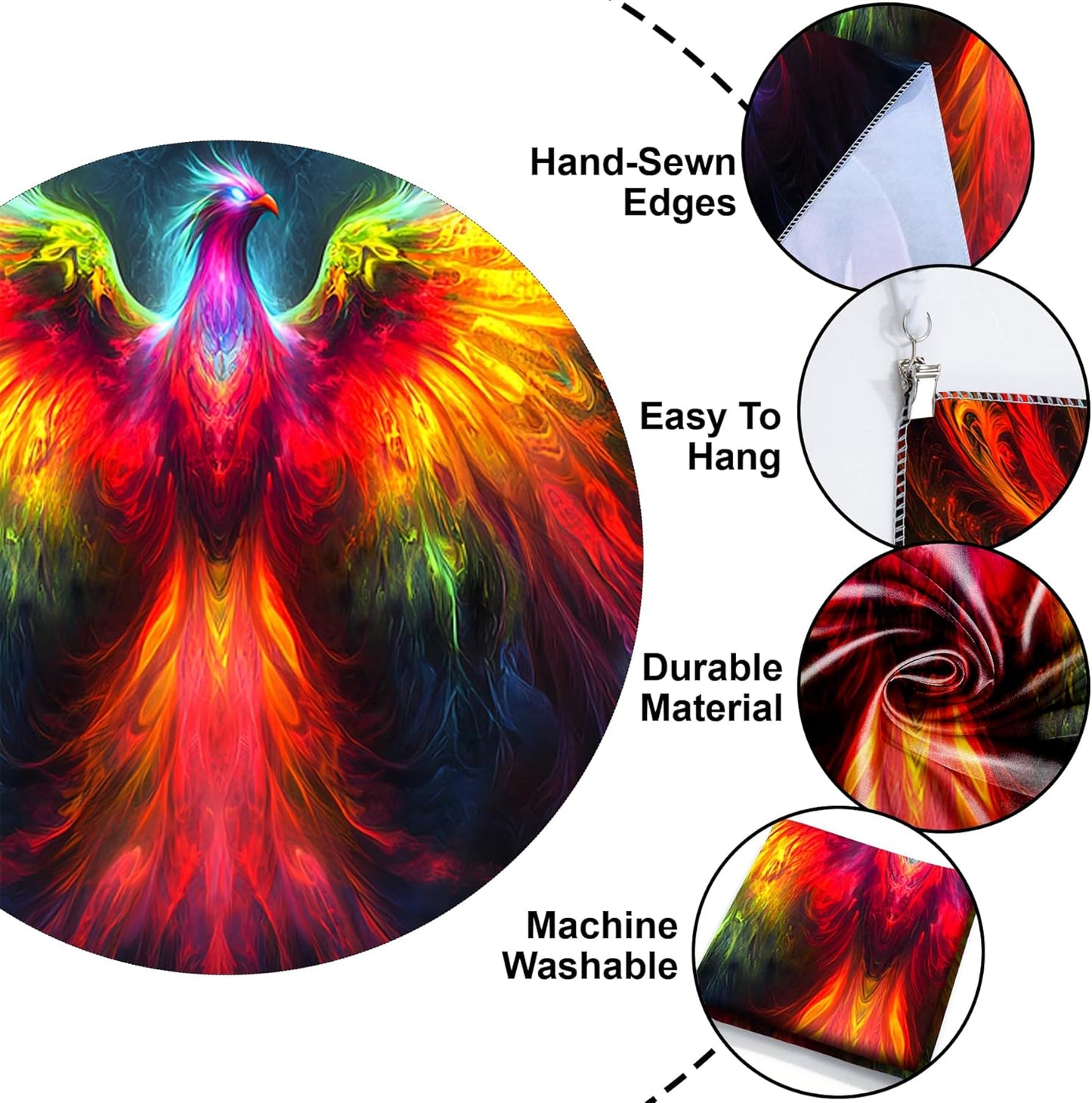 Blacklight Tapestry,WingTapestry Glow In The Dark,UV Reactive Black Light Upright Posters Wall Hanging for Bedroom Dorm Living Room Backdrop Decor (wing16, 79L" x 59W")