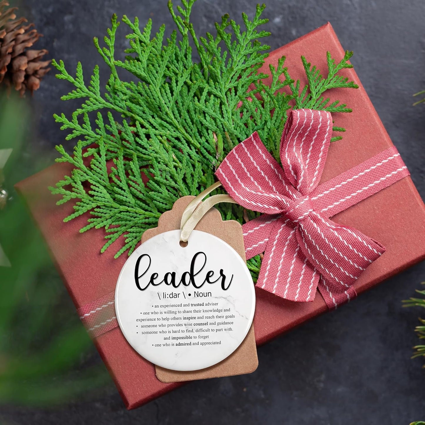 Leader Christmas Ornaments - Leader Gifts - Gifts for Boss Lady, Manager - Ceramic Ormament