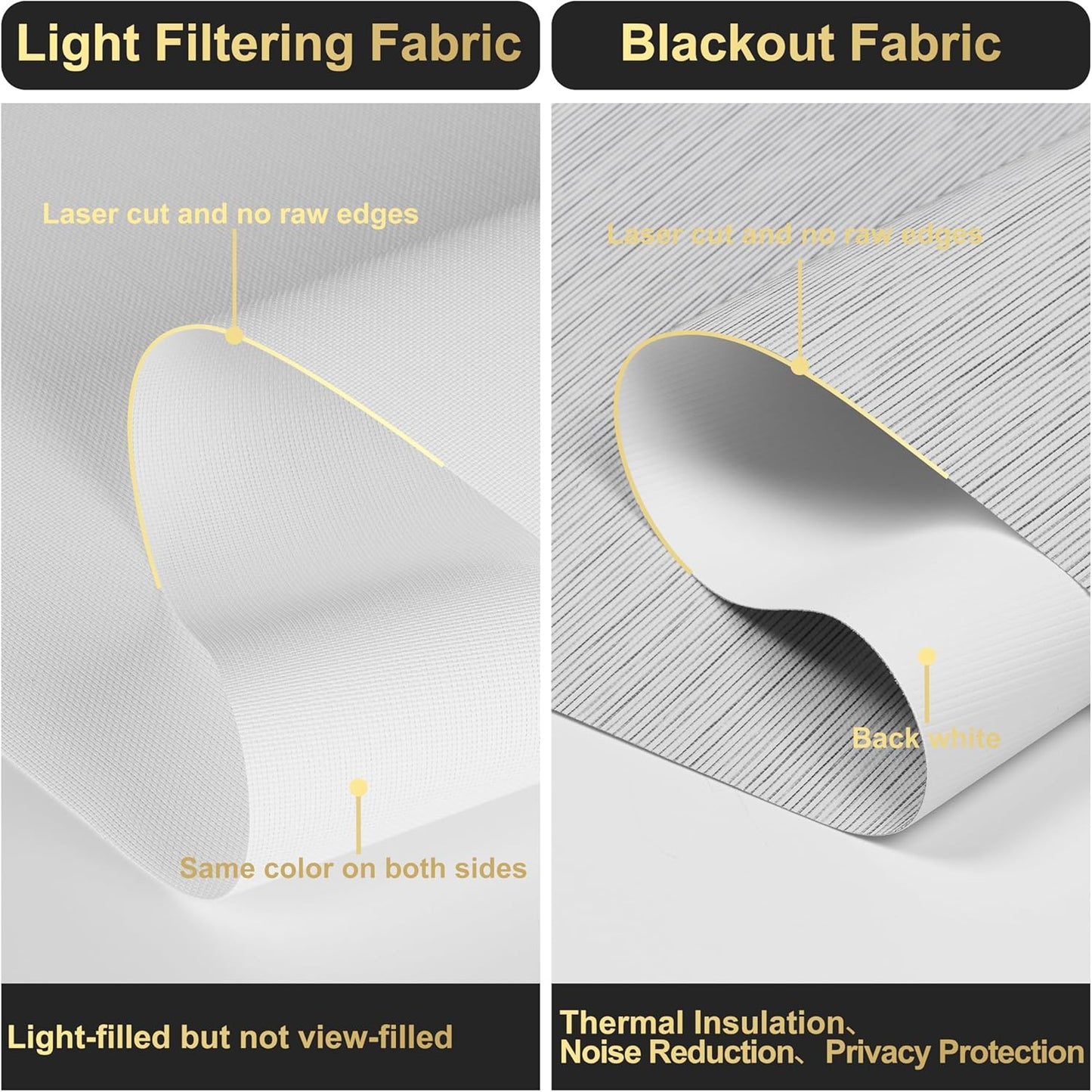 BERISSA Cordless Dual Roller Shades with Cassette Valance, Blackout and Light Filtering, Day and Night Shades for Home Office. Jacquard Black White & White. Custom Sizes