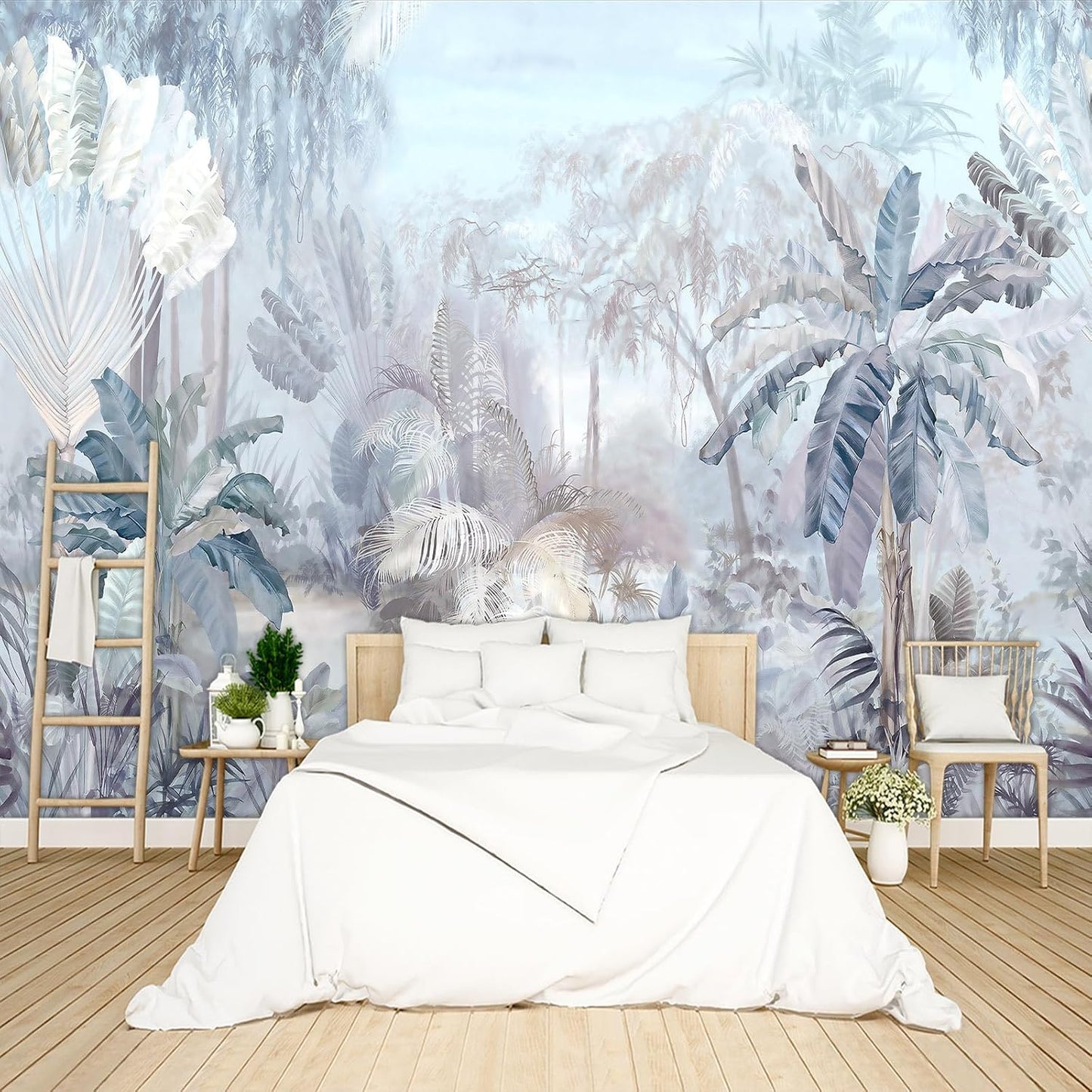 Tropical Botanical Wallpaper Peel and Stick Wall Mural for Bedroom Living Room - 85"x118"