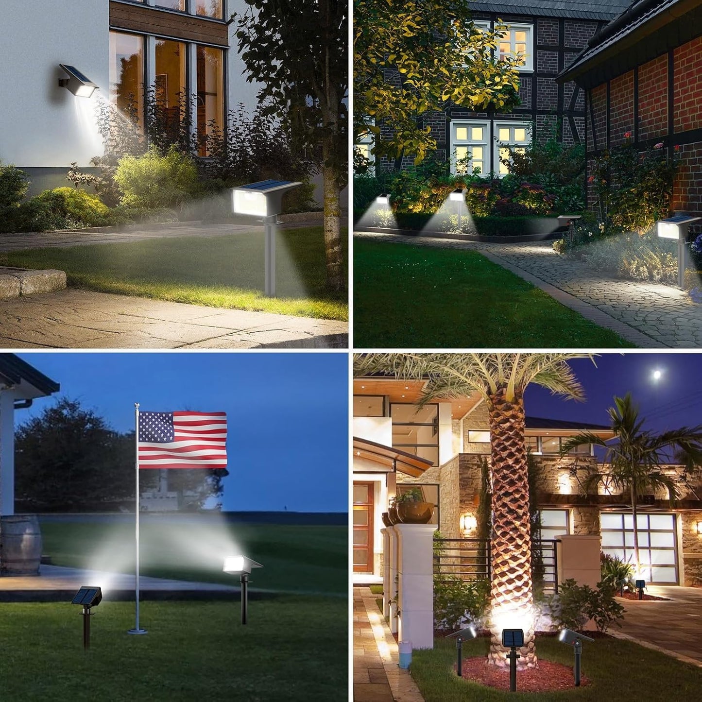 Nipify Solar Spot Lights Outdoor Motion Sensor, [6 Pack/62 LED]3 Modes Solar Landscape Spotlights Outdoor Waterproof, 2-in-1 Solar Lights Outdoor Wall Lights for Yard Garden Patio Pathway, Cool White