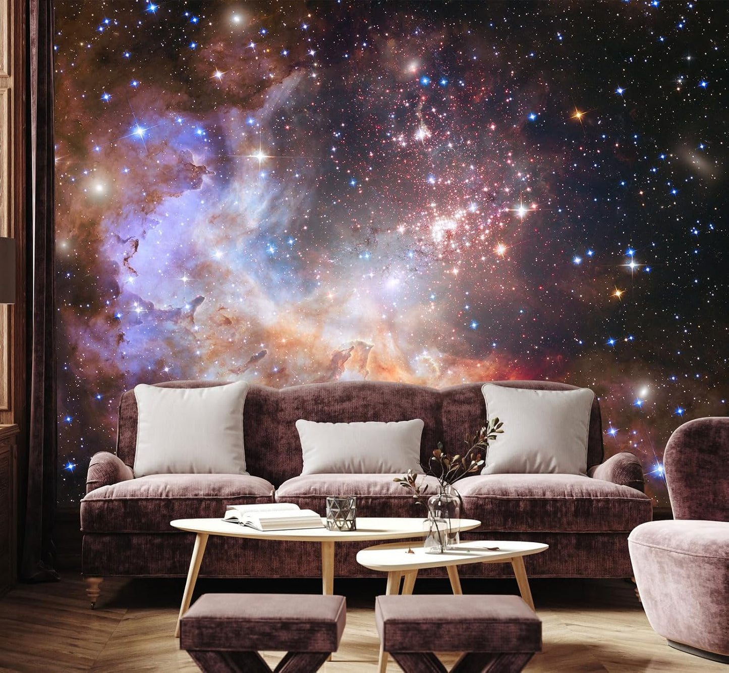 Galaxy Wallpaper Outer Space Nebula Universe Starry Sky Stars Wall Mural for Kids Boys Bedroom Living Room