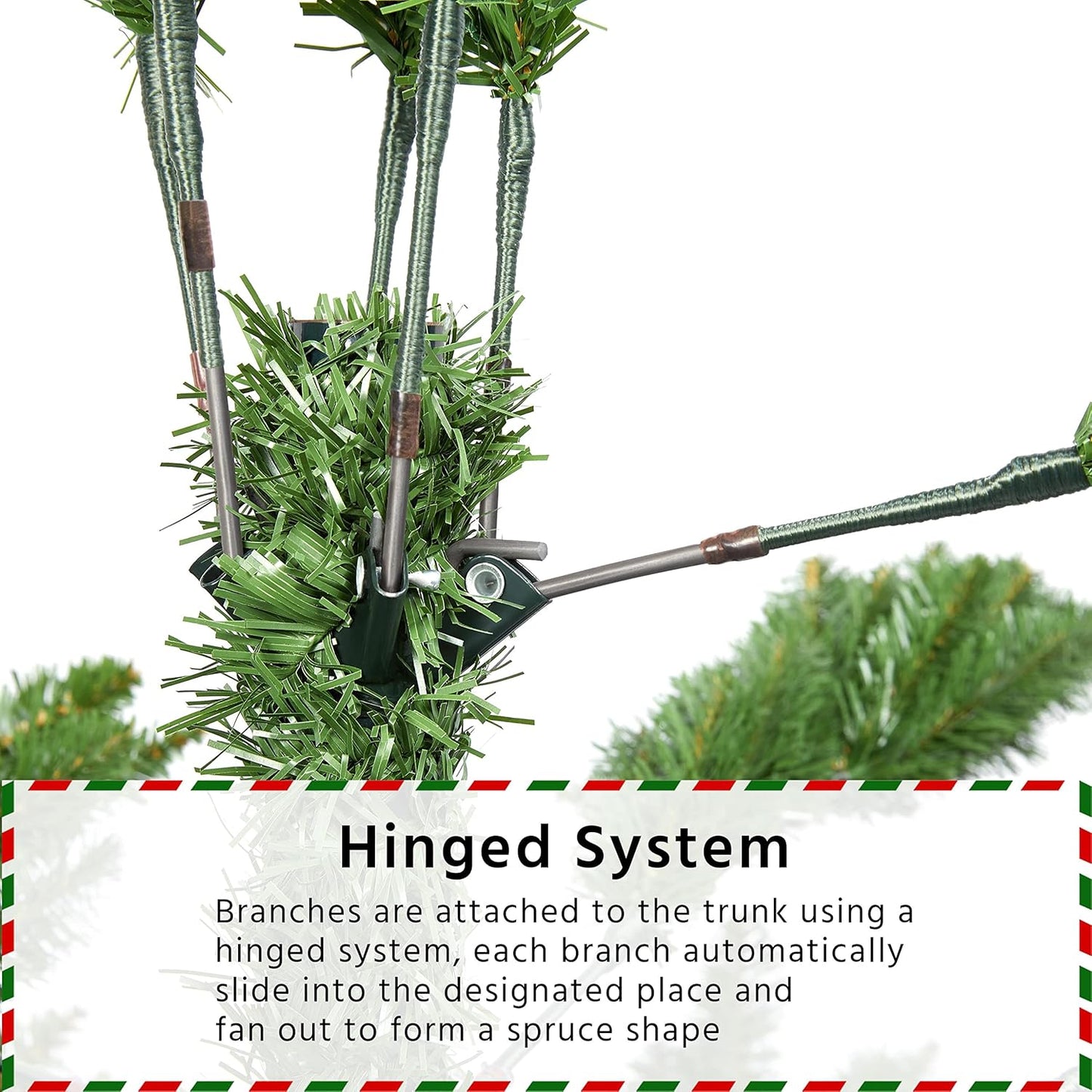 Yaheetech 7.5ft Premium Unlit Douglas Full Fir Christmas Tree with Foldable Stand Extra Thick Xmas Tree for Home Party Holiday Decoration with 2326 Branch Tips