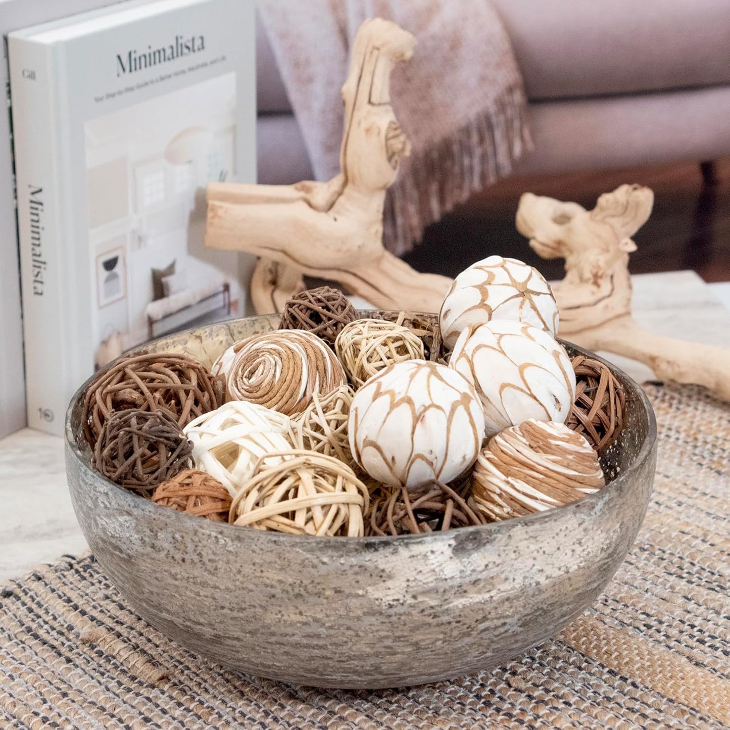 ANDALUCA Decorative Balls Bag Bowl Filler Home Decor (Beige)