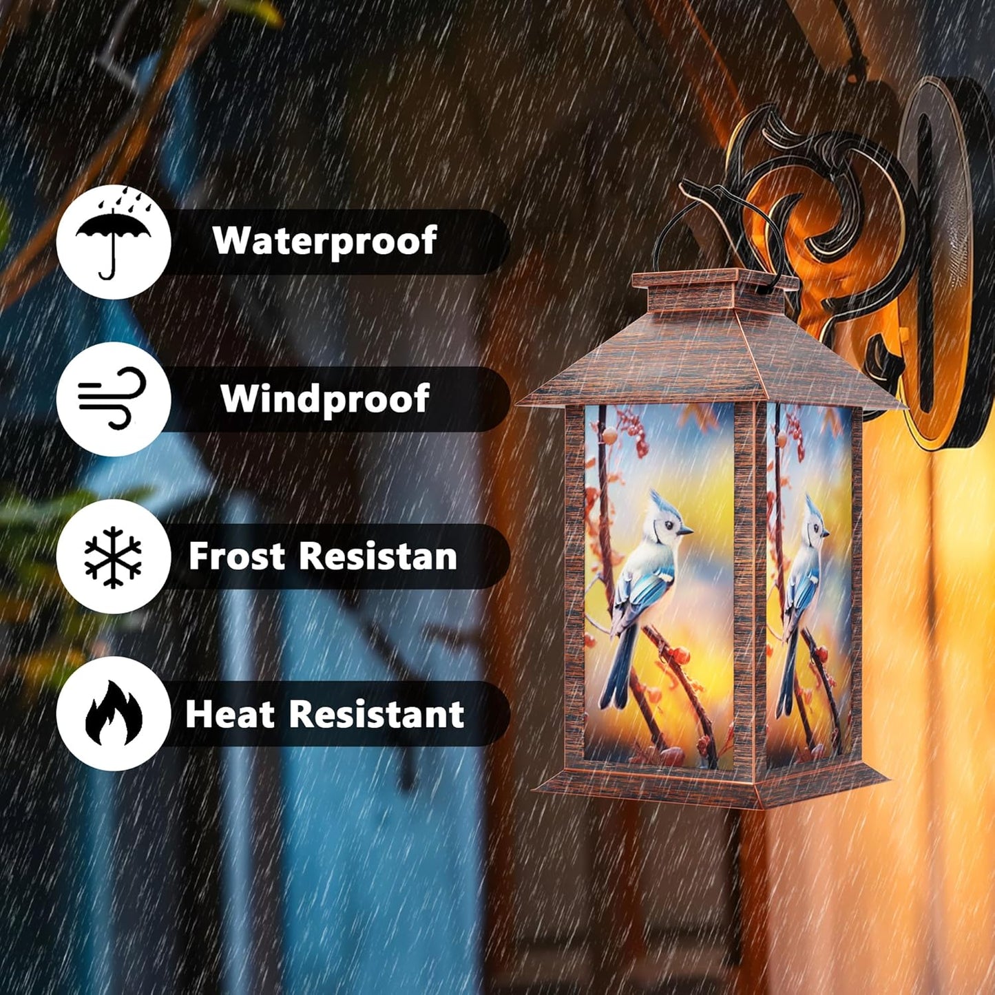 Solar Lanterns Outdoor, Waterproof Garden Hanging Lanterns with LED Flickering Flameless Candles for Mom Grandma Women Lantern Decorative Outdoor for Yard, Garden,Party Decor