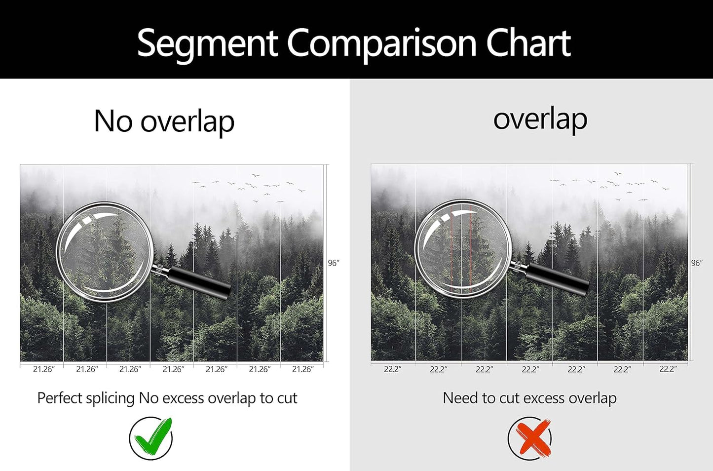 WFBHUA-Foggy Forest Woodland Wallpaper Green Nature Landscapes Wall Murals for Bedroom Living Room(Not Peel and Stick)