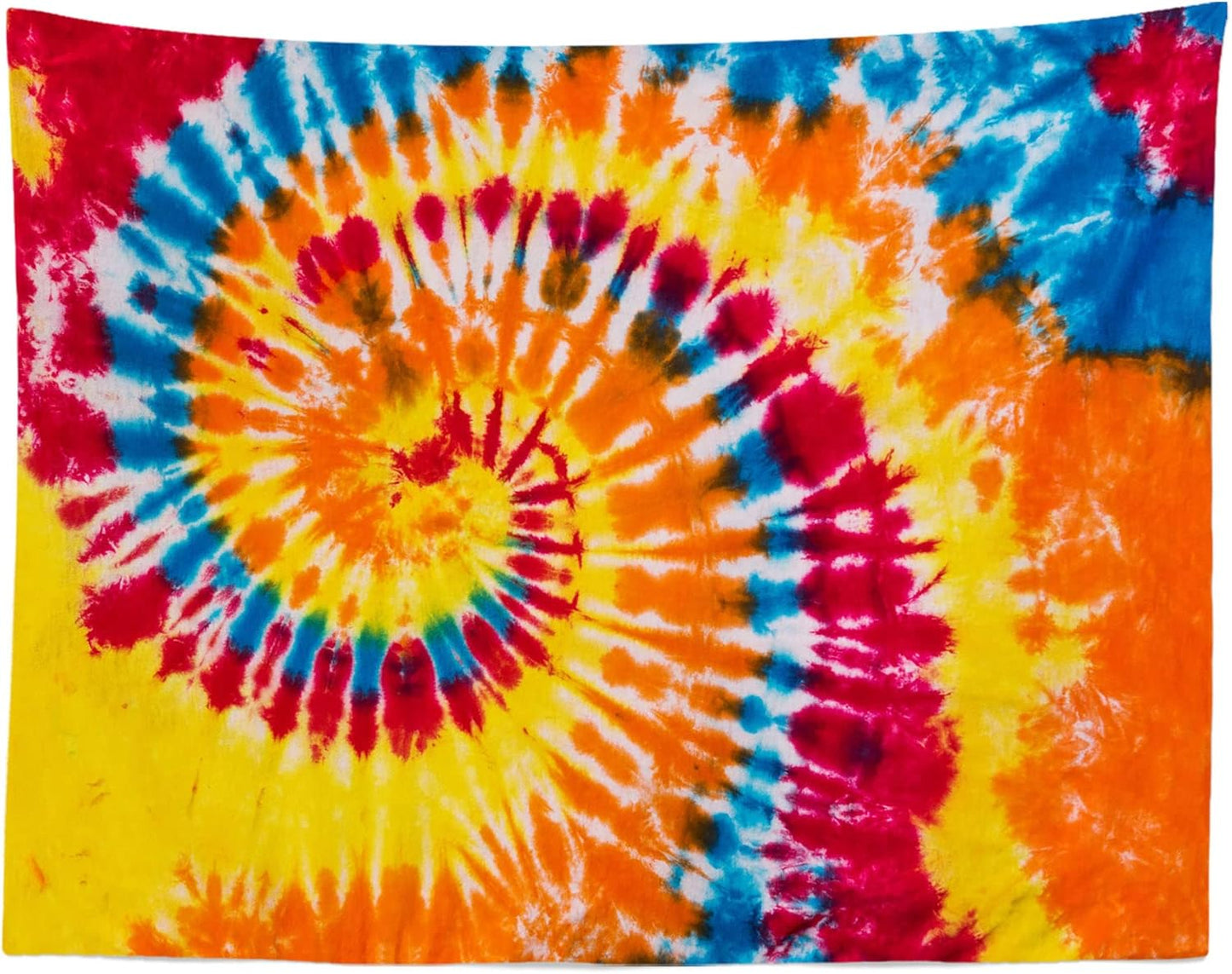 Loccor 6x4ft Tie Dye Tapestry Red Yellow Orange Blue Swirl Vortex Psychedelic Abstract Tapestry Bedroom Living Room College Hippie Bohemian Wall Hanging （Pattern Painted on Polyester Fabric）