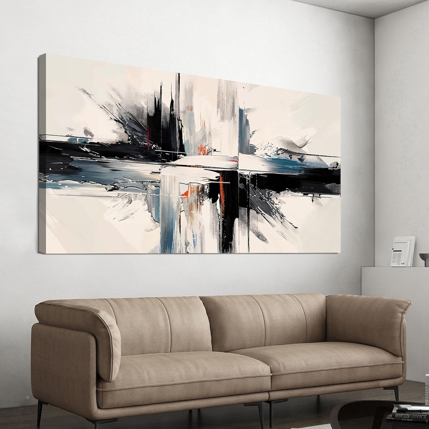 Abstract Wall Art Decorations Modern Wall Art for Living Room Abstract Canvas Art Wall Decor Minimalist Black and White Wall Art Prints Artwork for Walls Bedroom Office Home Decor 20" X 40"