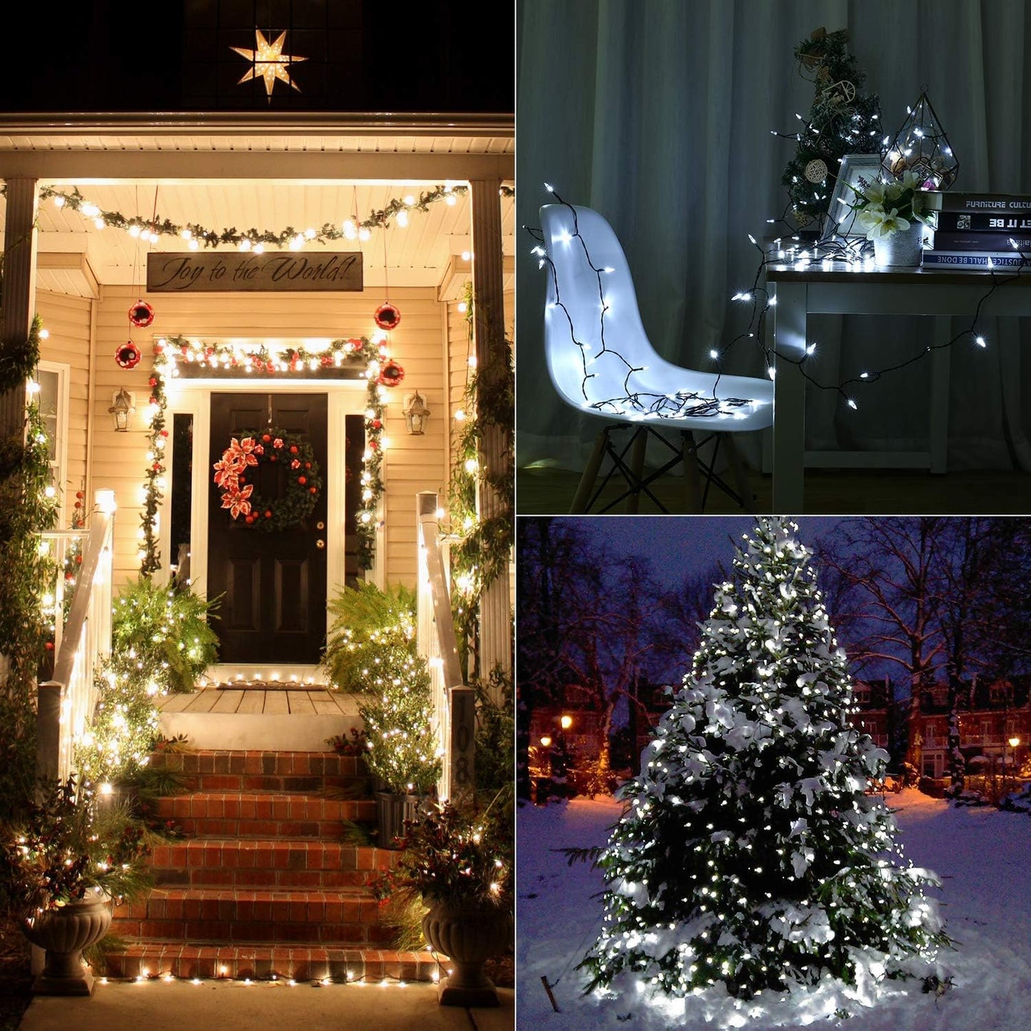 BrizLabs White Christmas Lights, 2 Pack 17.94ft 50 LED Battery Christmas String Lights with Timer, 8 Modes Christmas Tree Lights Indoor Outdoor Christmas Mini Lights for Christmas Tree Wedding Home