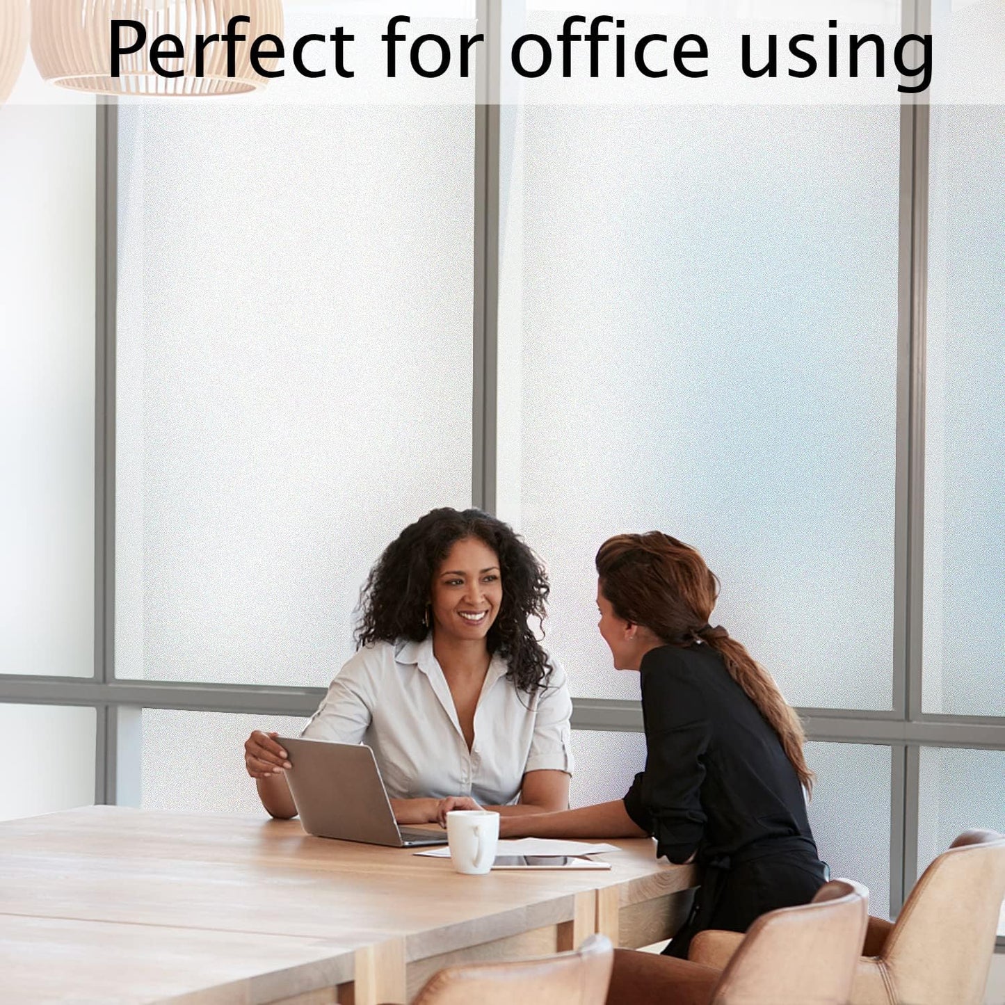 HIDBEA Frosted Window Privacy Film Heat Control UV Blocking, Static Cling Non-Adhesive Reusable Door coverings for Bathroom Home Office (Frosted 45.2 Inch x 13.1 Feet)