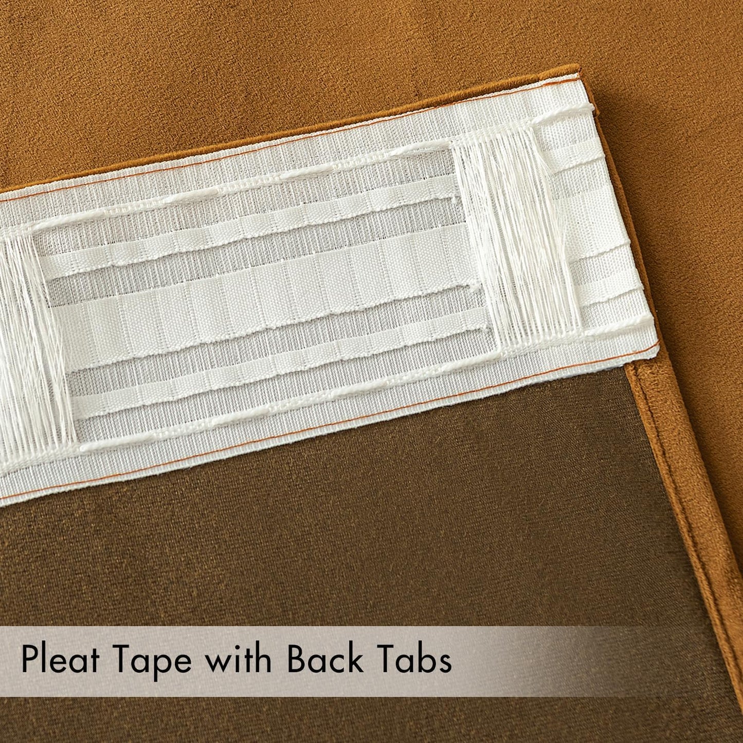 MIULEE Gold Brown Velvet Curtains 96 inches Long 2 Panels - Luxury Pinch Pleated Room Darkening Window Drapes for Bedroom Living Room Thermal Insulated Super Soft Blackout, Back Tab Rod Pocket