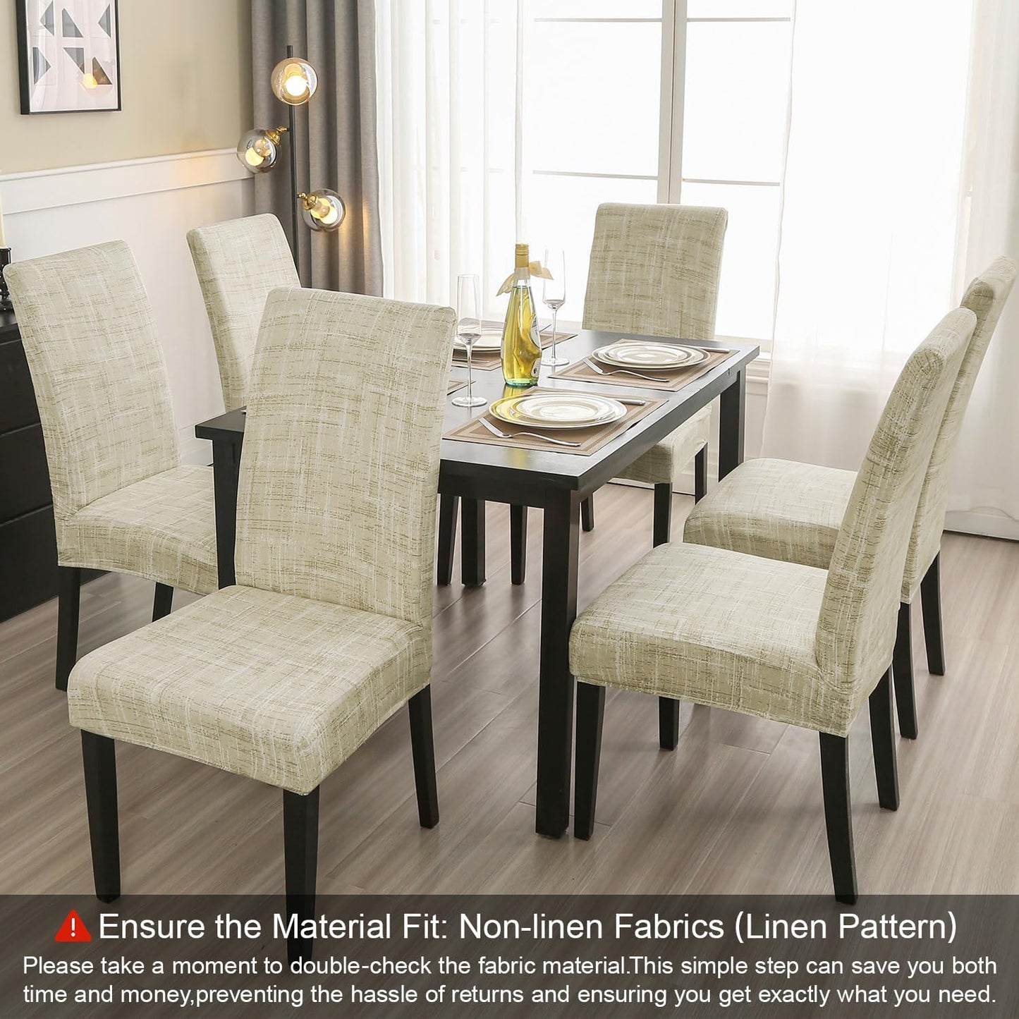 JQinHome Pattern Chair Covers Pack of 12,High Stretch Removable Washable Parsons Chair Slipcover for Home Party Hotel Wedding Ceremony (Stripe Pattern,12PCS)