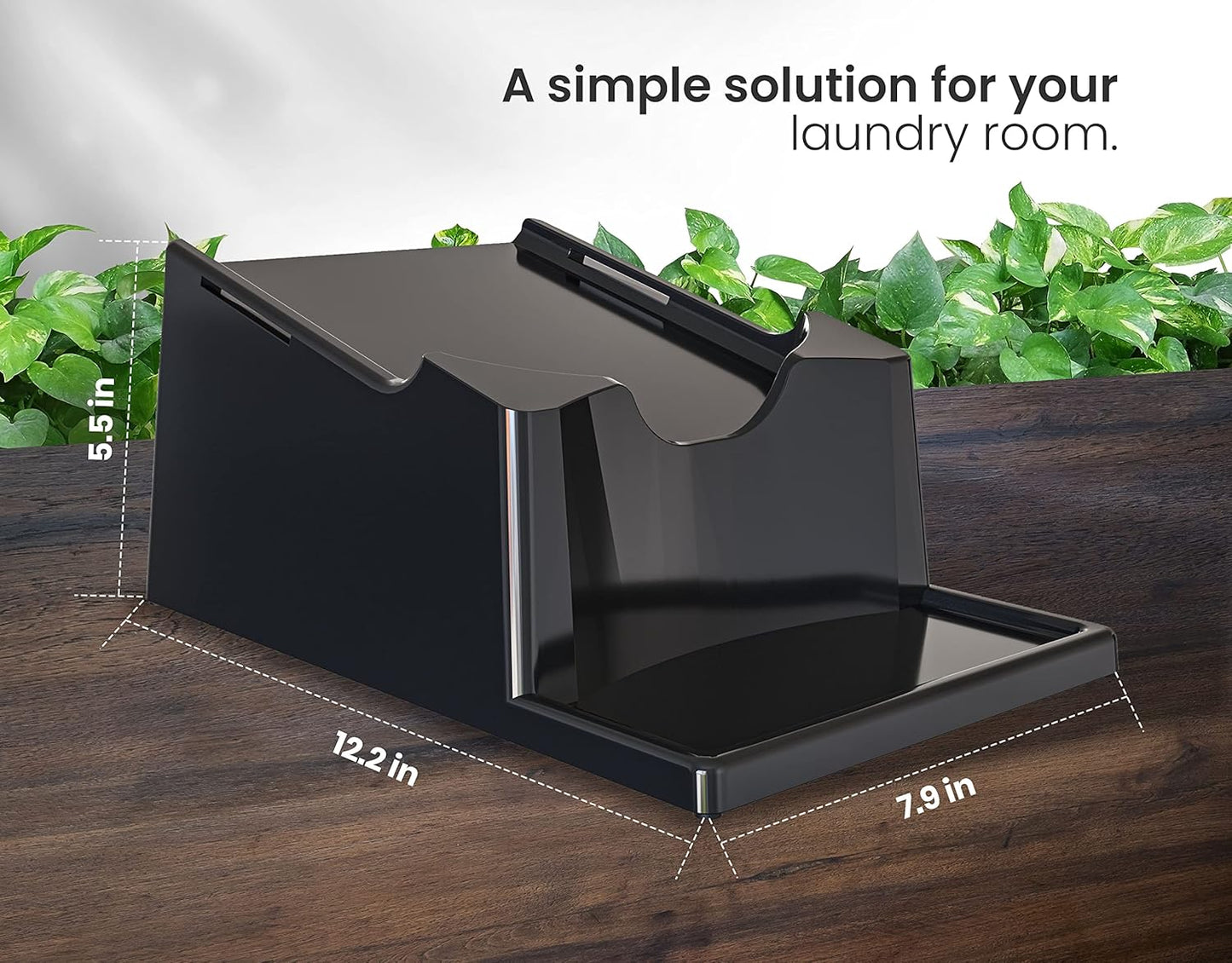 TidyFriend 2 Pack Liquid Laundry Detergent Holder Stand with Drip Tray & Rubber-Grip Feet, Stand for Laundry Room Organization and Storage, Fabric Softener Dispenser with Cup Holder (Black)