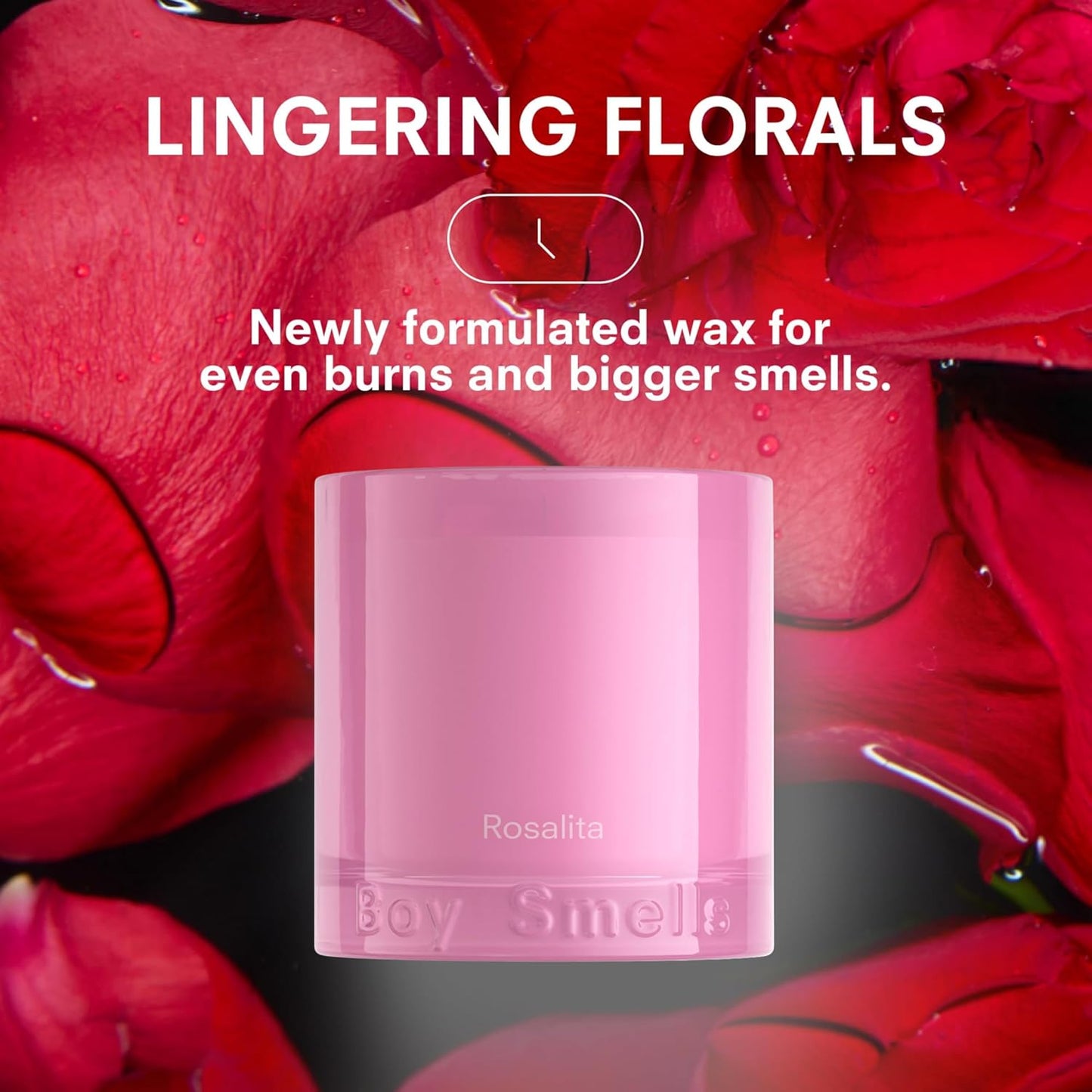 Boy Smells Rosalita Rose Scented Candle - 8.5 oz - Luxury Candle with Leather and Tangerine - Up to 50-Hour Burn - Cotton Wick