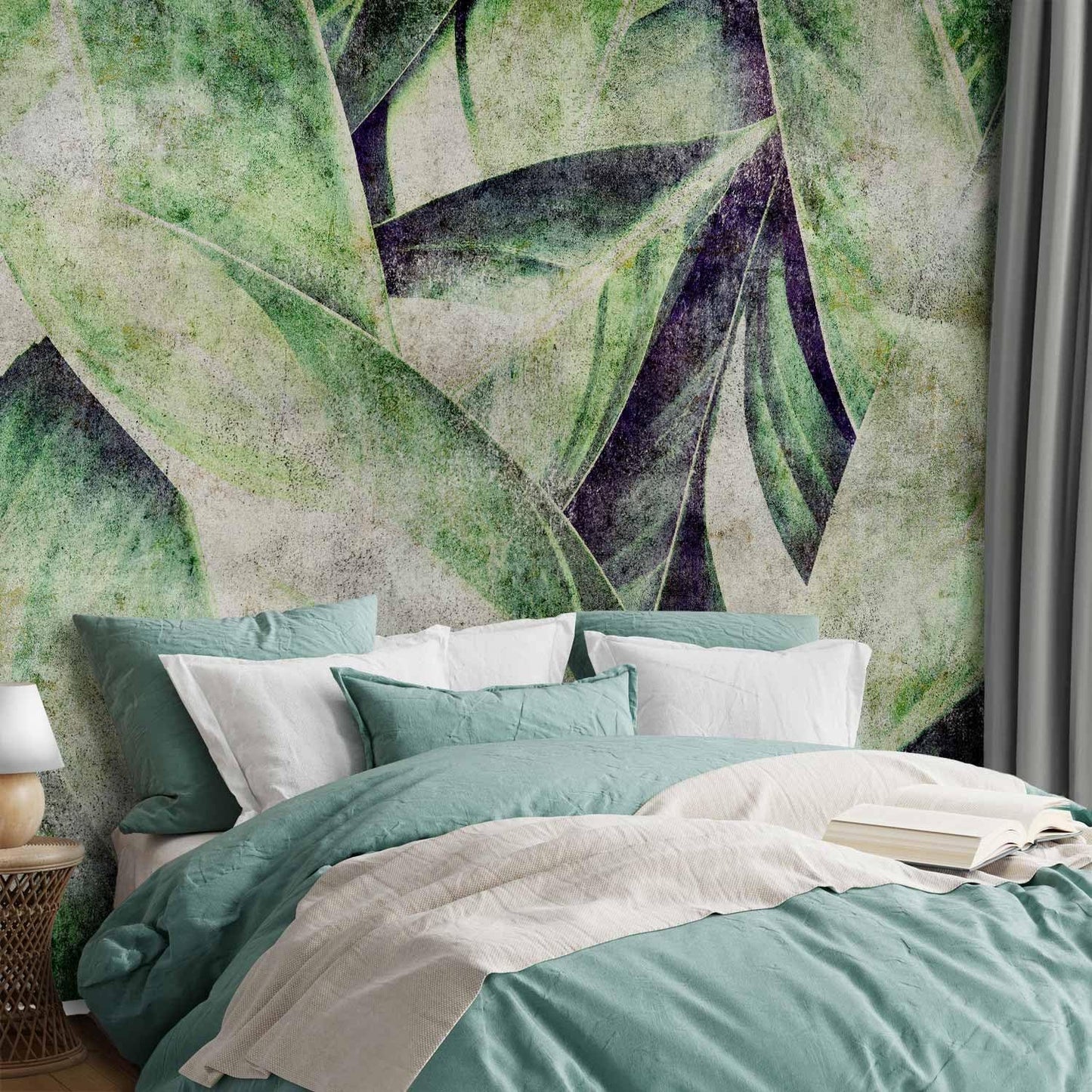 artgeist Premium Wall Mural Tropical Leaves 138x101 in - XXL Non-Woven Wallpaper Fleece Wall Decor Photo Print Picture Image Design Jungle Nature Botanical b-C-0844-a-a