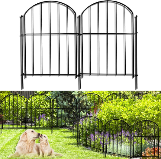 21in(H) x 10ft(L) 10 Panels Garden Fence Animal Barrier No Dig, Rustproof Arched Small Metal Fencing, 1.5in Gap Fence Border, Outdoor Decorative Fence for Yard Dogs Rabbits