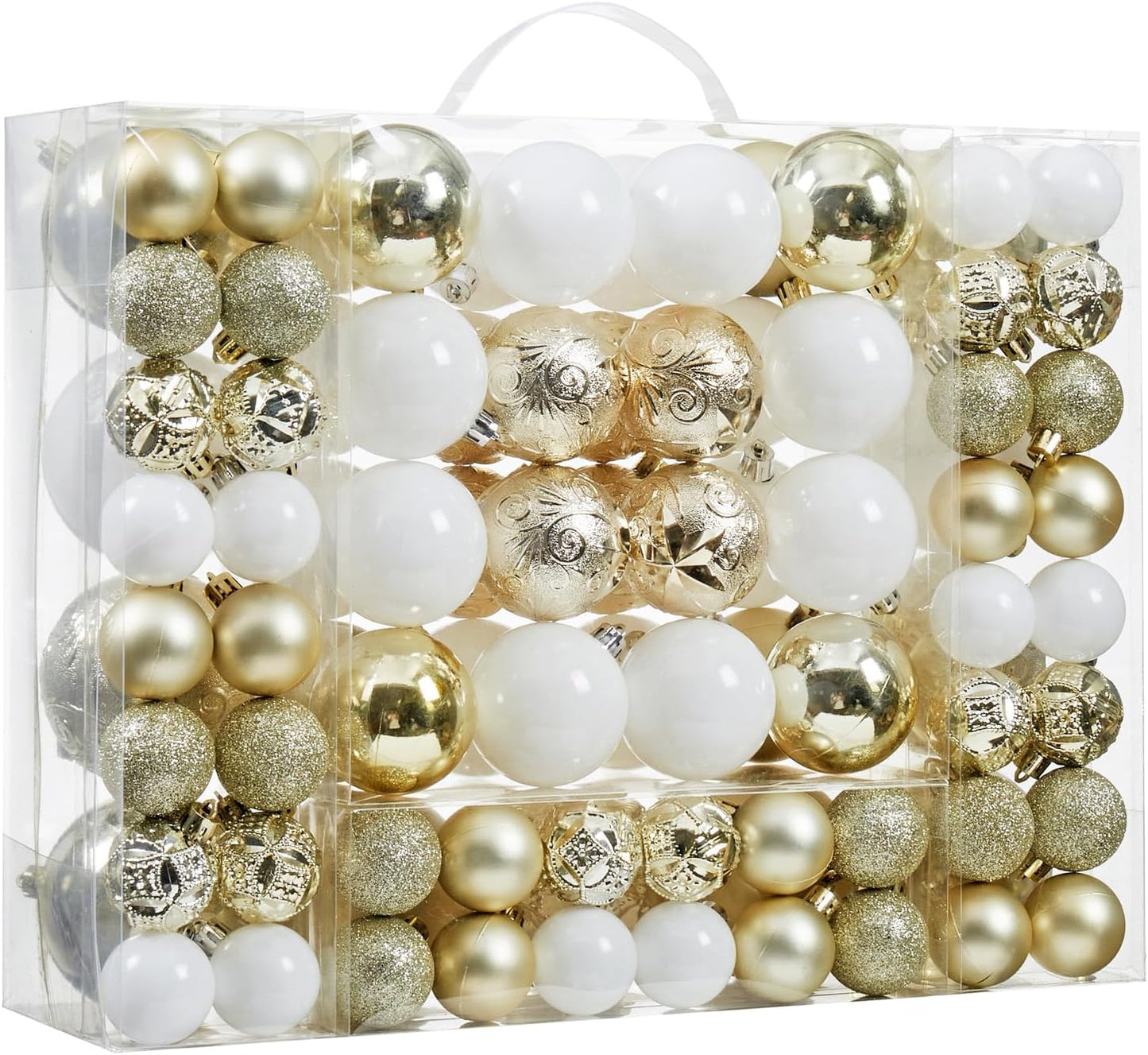 87-Pack Shatterproof Christmas Ball Ornaments Set, Christmas Tree Decorations with Hand-held Gift Package for Xmas Tree Holiday Wedding Party, Champagne