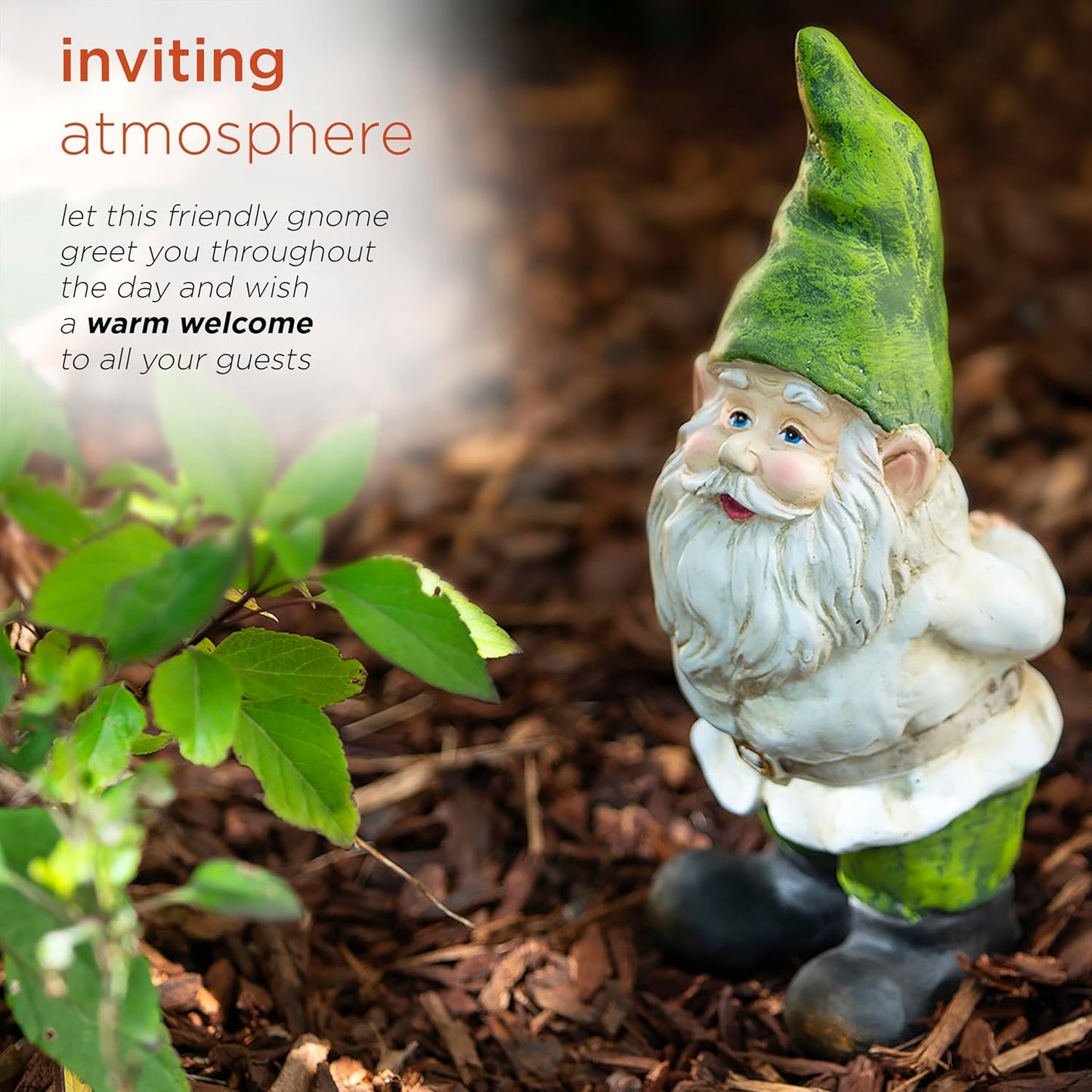 Alpine Corporation 12" Tall Traditional Outdoor Garden Gnome Yard Statue Decoration