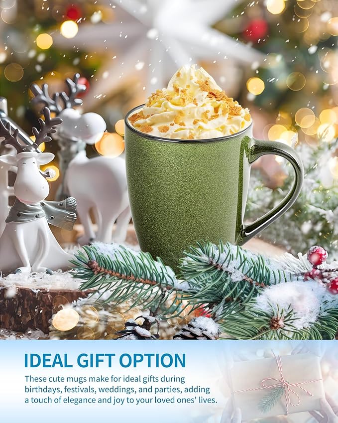 Ceramic Mugs 12oz,Large Ceramic Coffee Mugs for Men, Women, Dad, Mom, Modern Coffee Mugs With Handle For Tea,Latte,Cappuccino,Cocoa. (blue and brown 4pack)