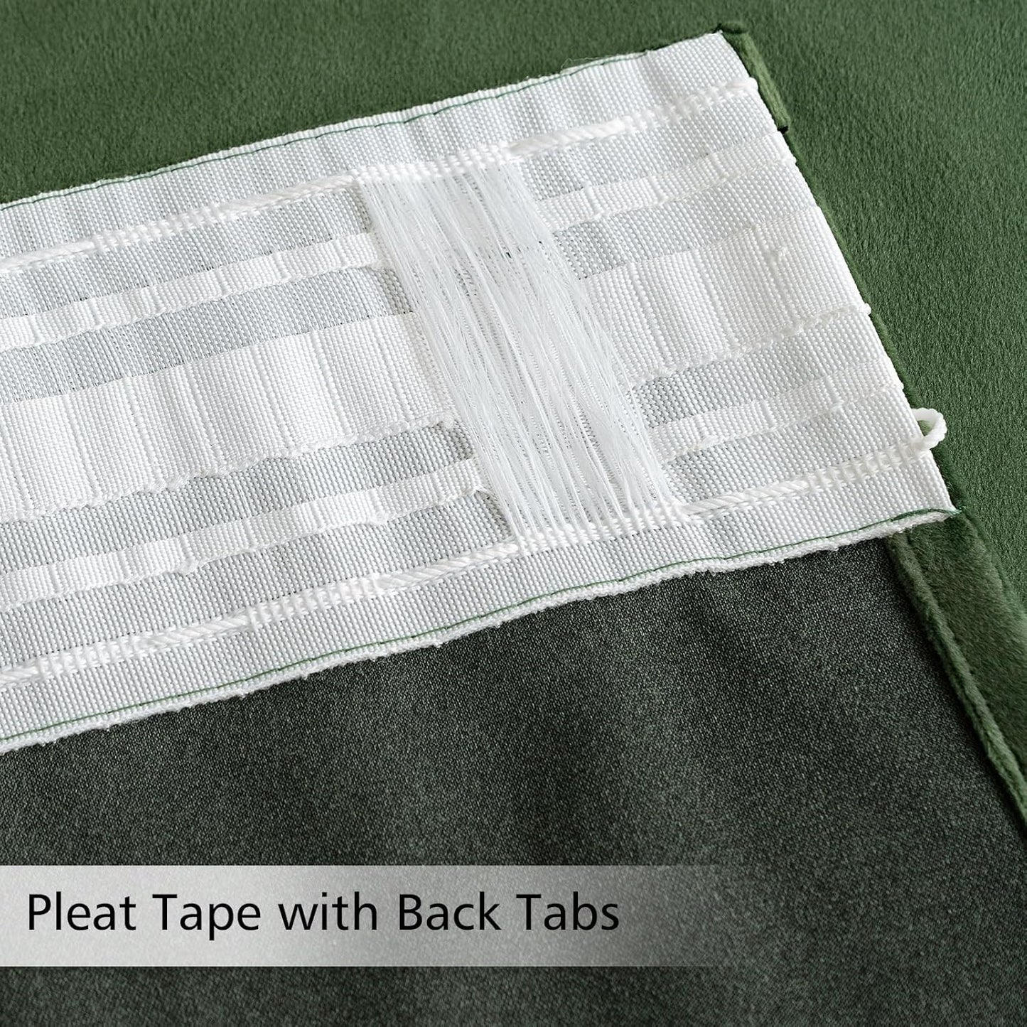 MIULEE Olive Green Velvet Curtains 90 inches 2 Panels - Pinch Pleat Luxury Room Darkening Curtains for Bedroom Living Room Thermal Insulated Super Soft Window Drapes Rod Pocket, W52 x L90 inch