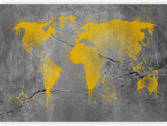 artgeist Wall Mural World Map 77x55 in - XXL Peel and Stick Self-Adhesive Wallpaper Removable Large Sticker Foil Wall Decor Print Picture Image Design Map of The World k-A-0494-a-a
