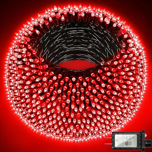 750 LED 240FT Christmas Lights Outdoor,12 Lighting Modes Christmas String Lights with Timer, Dimmable Plug in Red LED StringLights Waterproof for Yard Tree Wedding Party Holiday Red