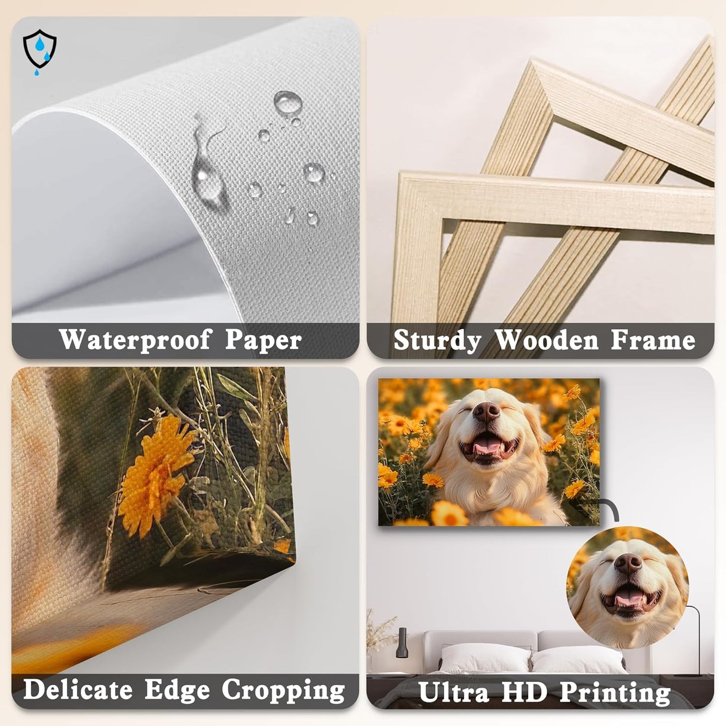 Ship Next Day - Custom Canvas Prints with Your Photos, Personalized Canvas with Pictures Print for Wall Art Bedroom, Customized Photo Gifts for Couple Men Women Mom Baby Dog Family - 32"W x 24"L